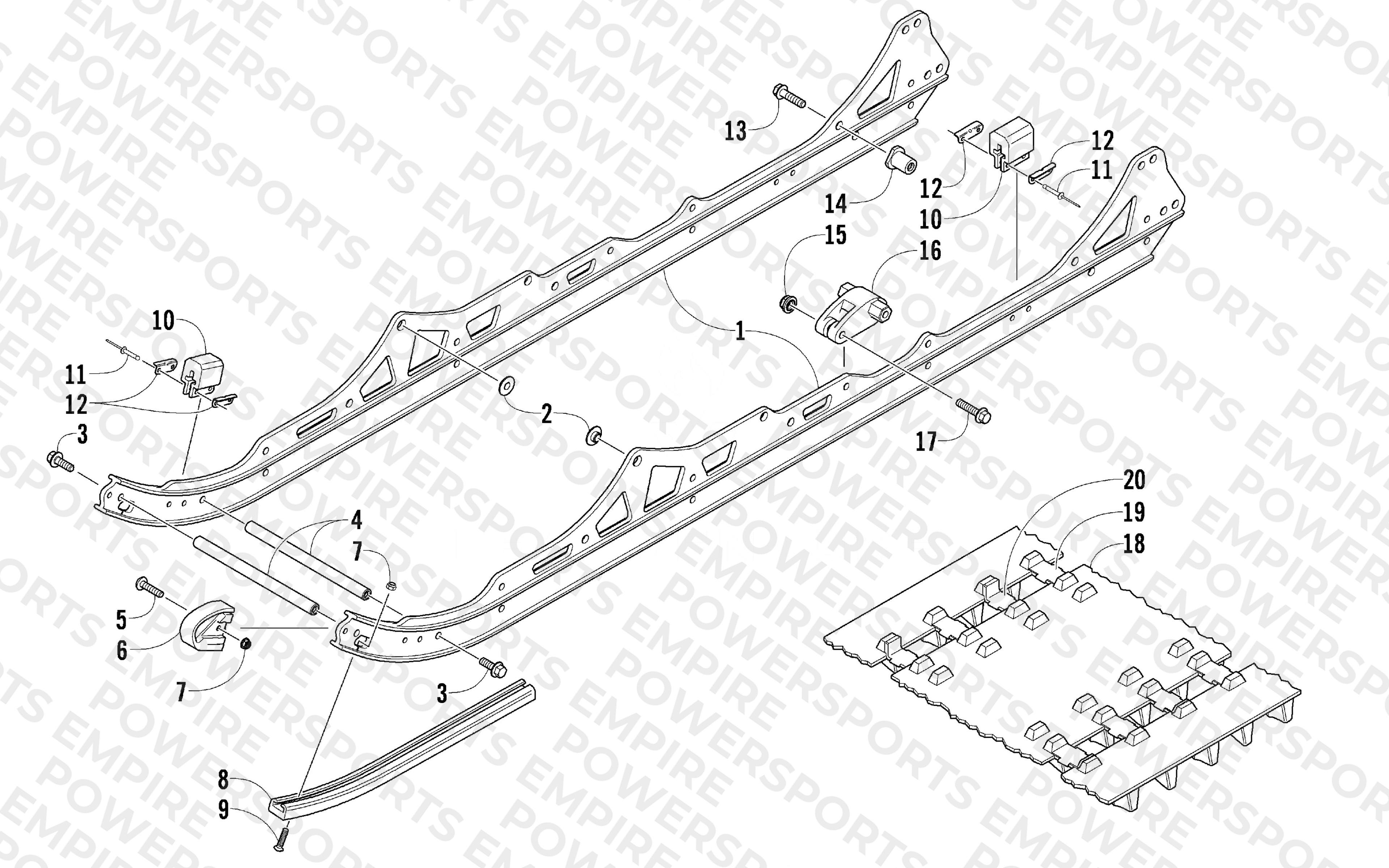 SLIDE RAIL AND TRACK ASSEMBLY