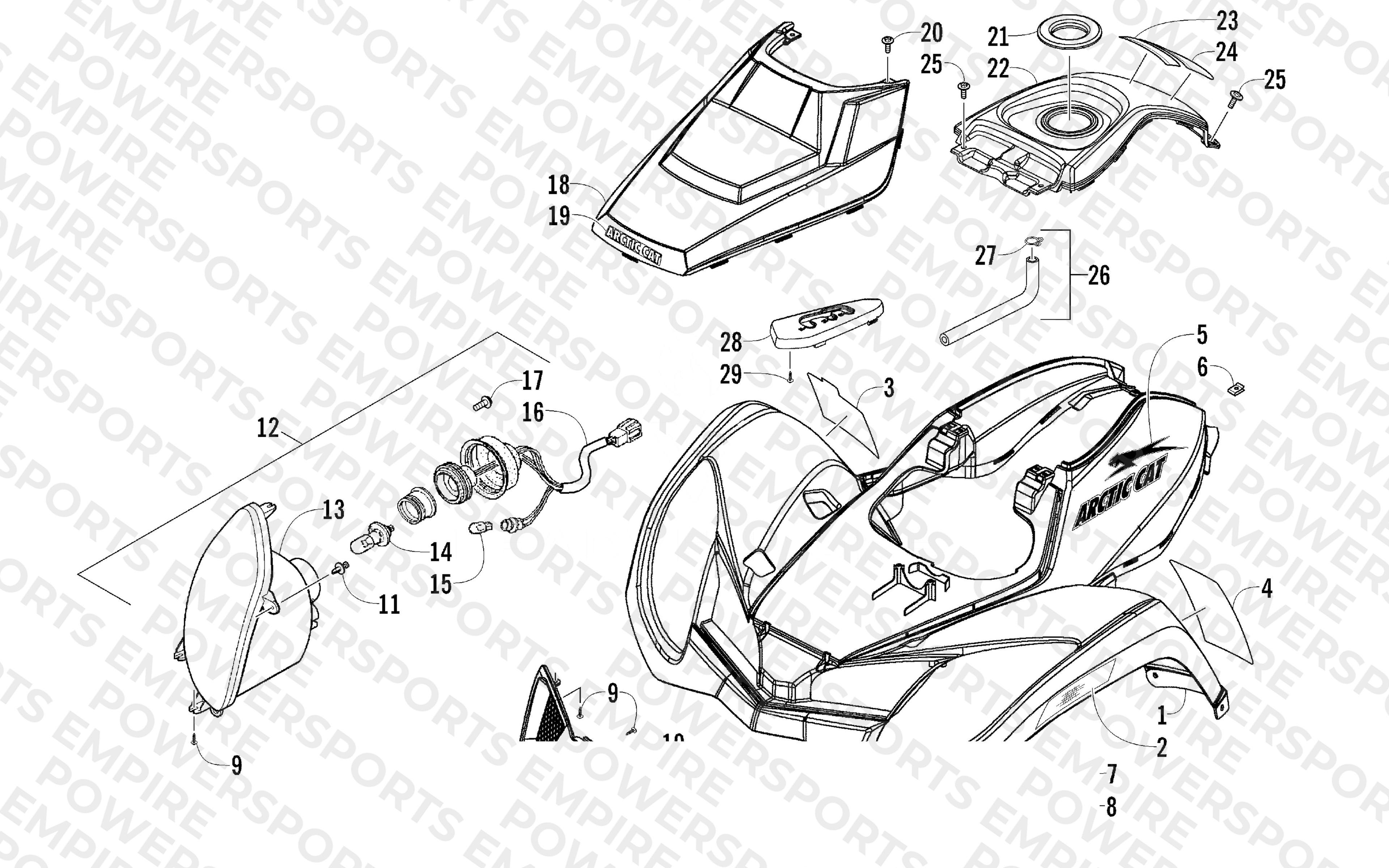 FRONT BODY AND HEADLIGHT ASSEMBLY