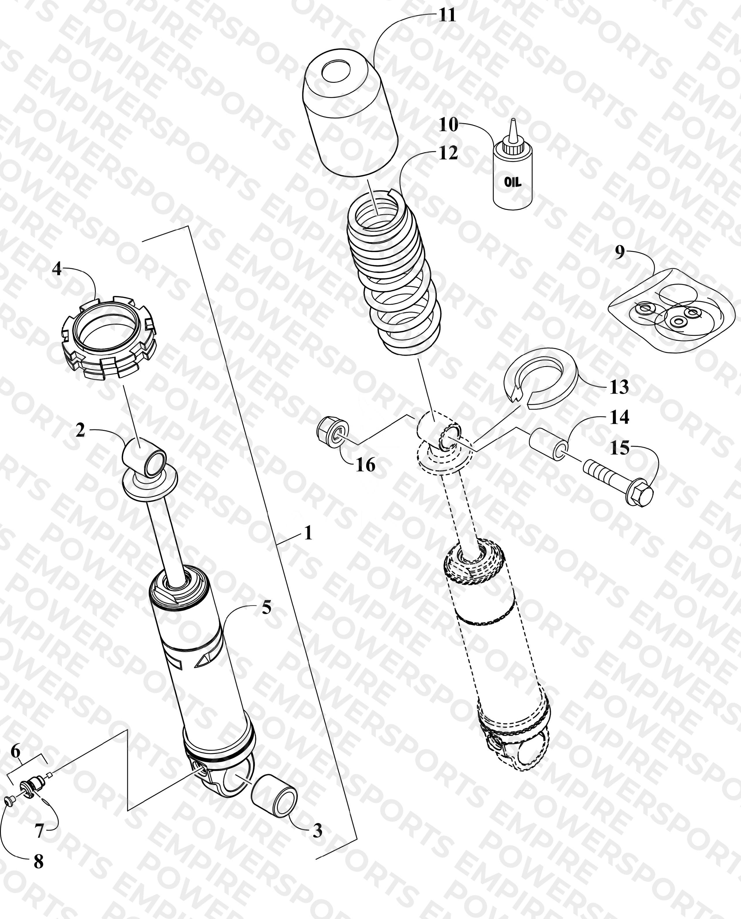 REAR SUSPENSION FRONT ARM SHOCK ABSORBER