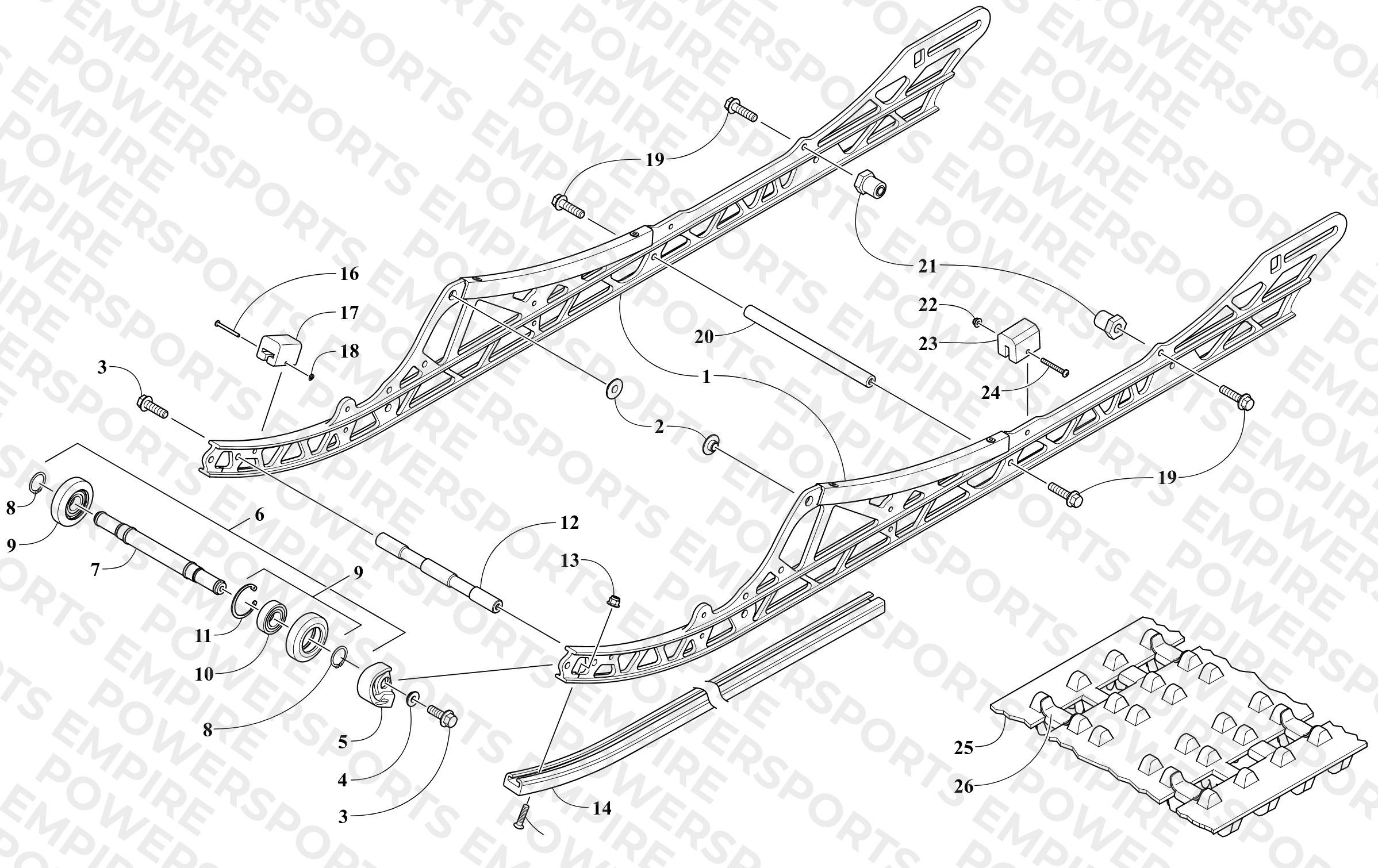 SLIDE RAIL AND TRACK ASSEMBLY