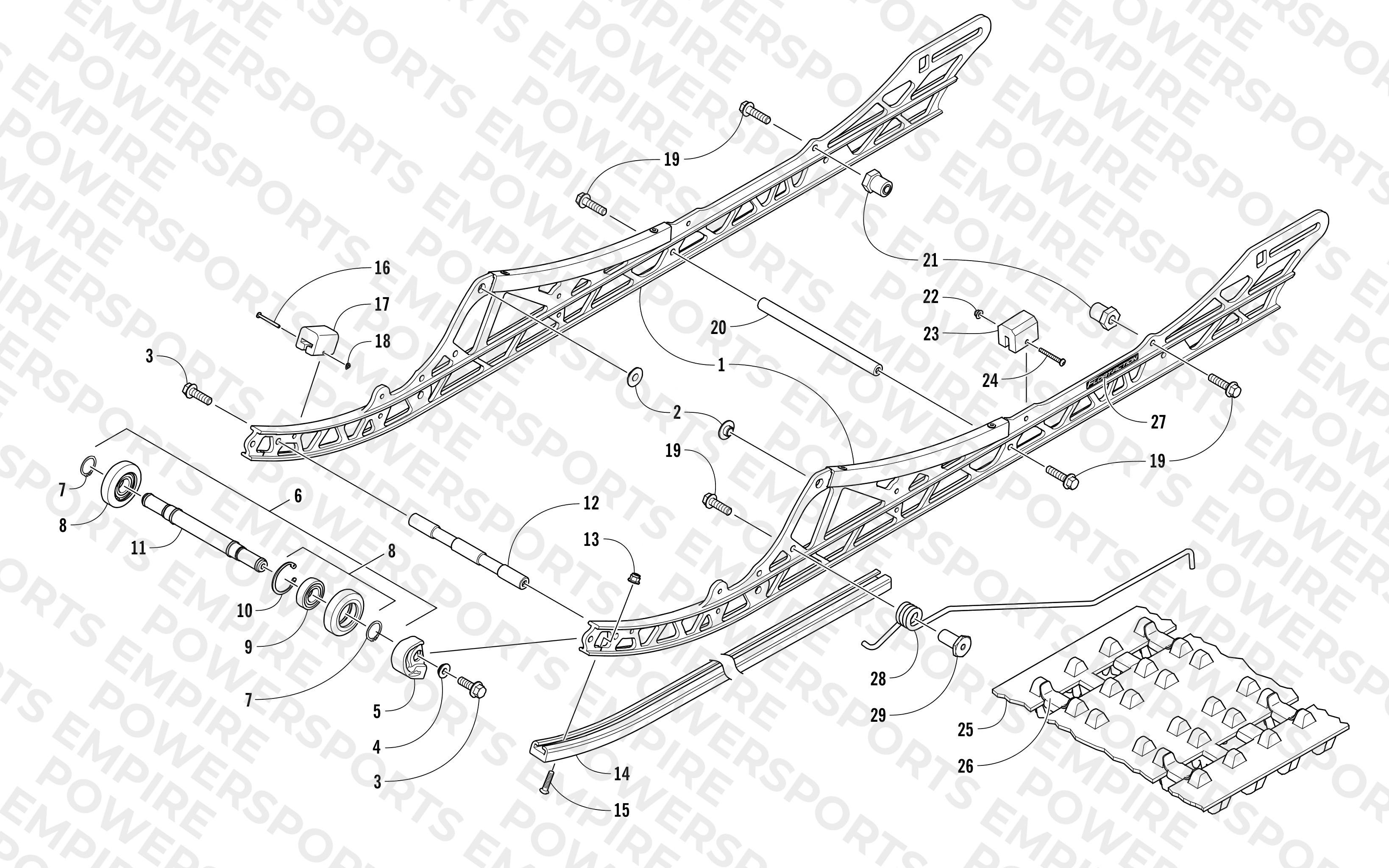 SLIDE RAIL AND TRACK ASSEMBLY