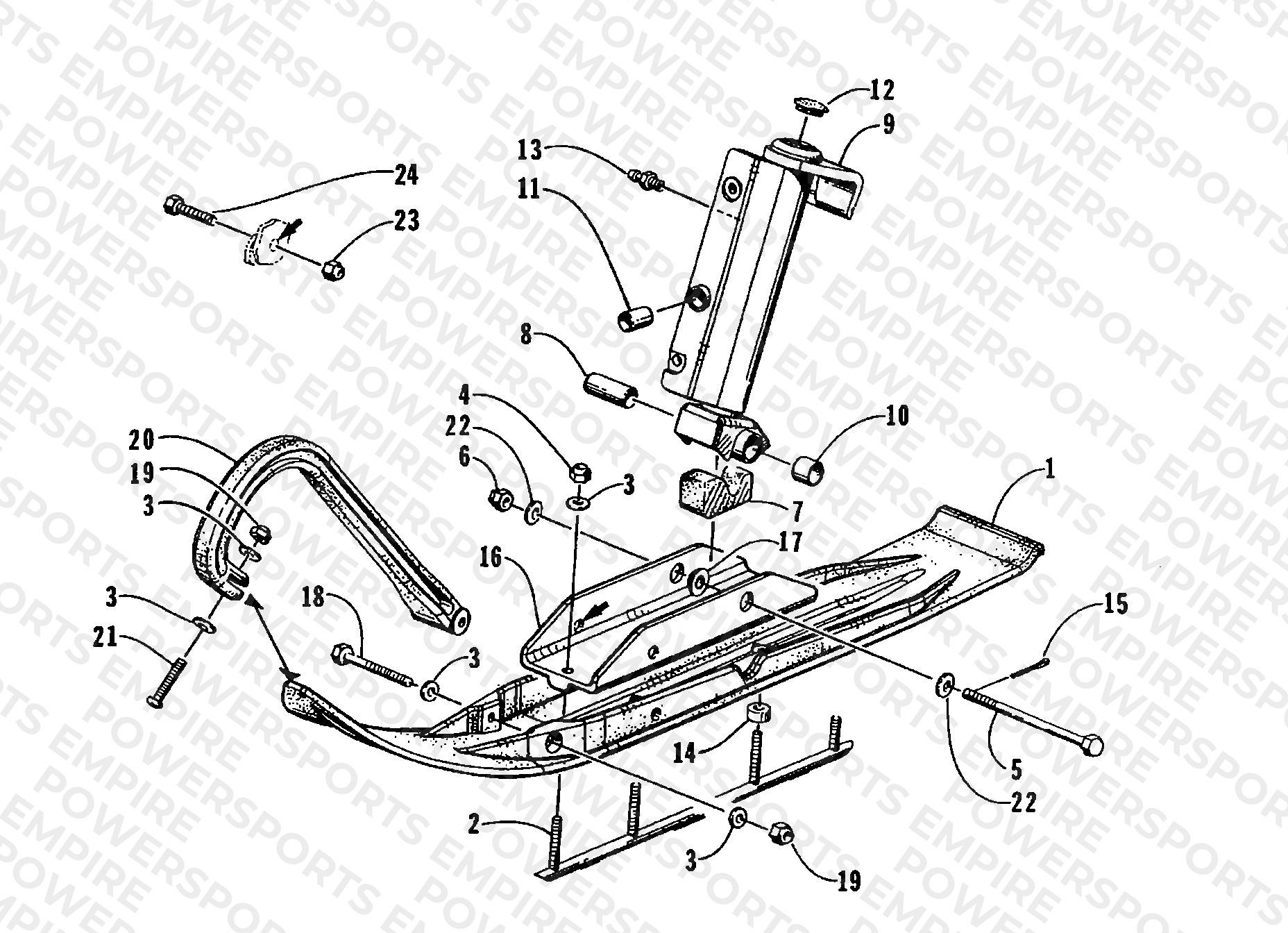 SKI AND SPINDLE ASSEMBLY