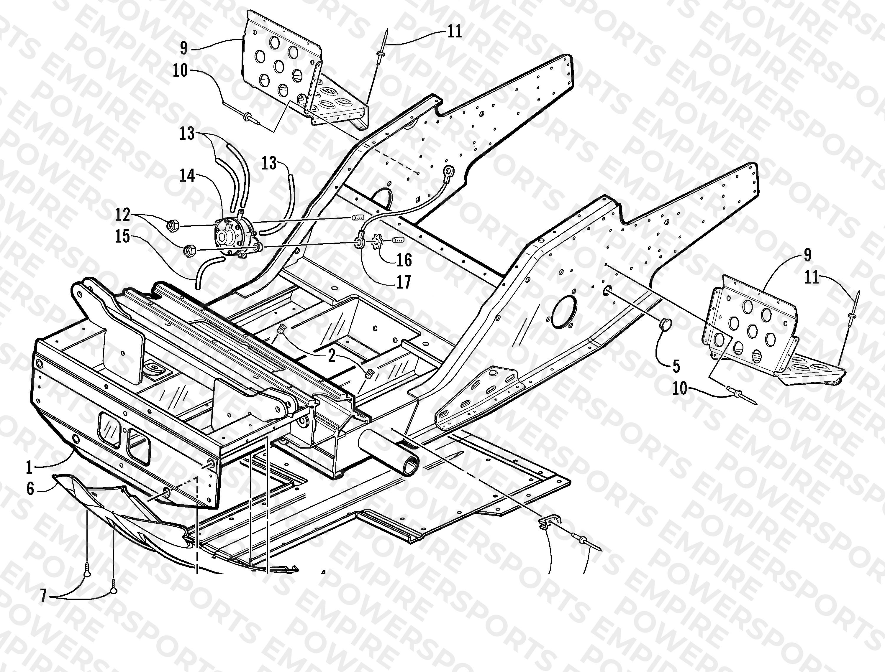 FRONT FRAME AND FOOTREST ASSEMBLY