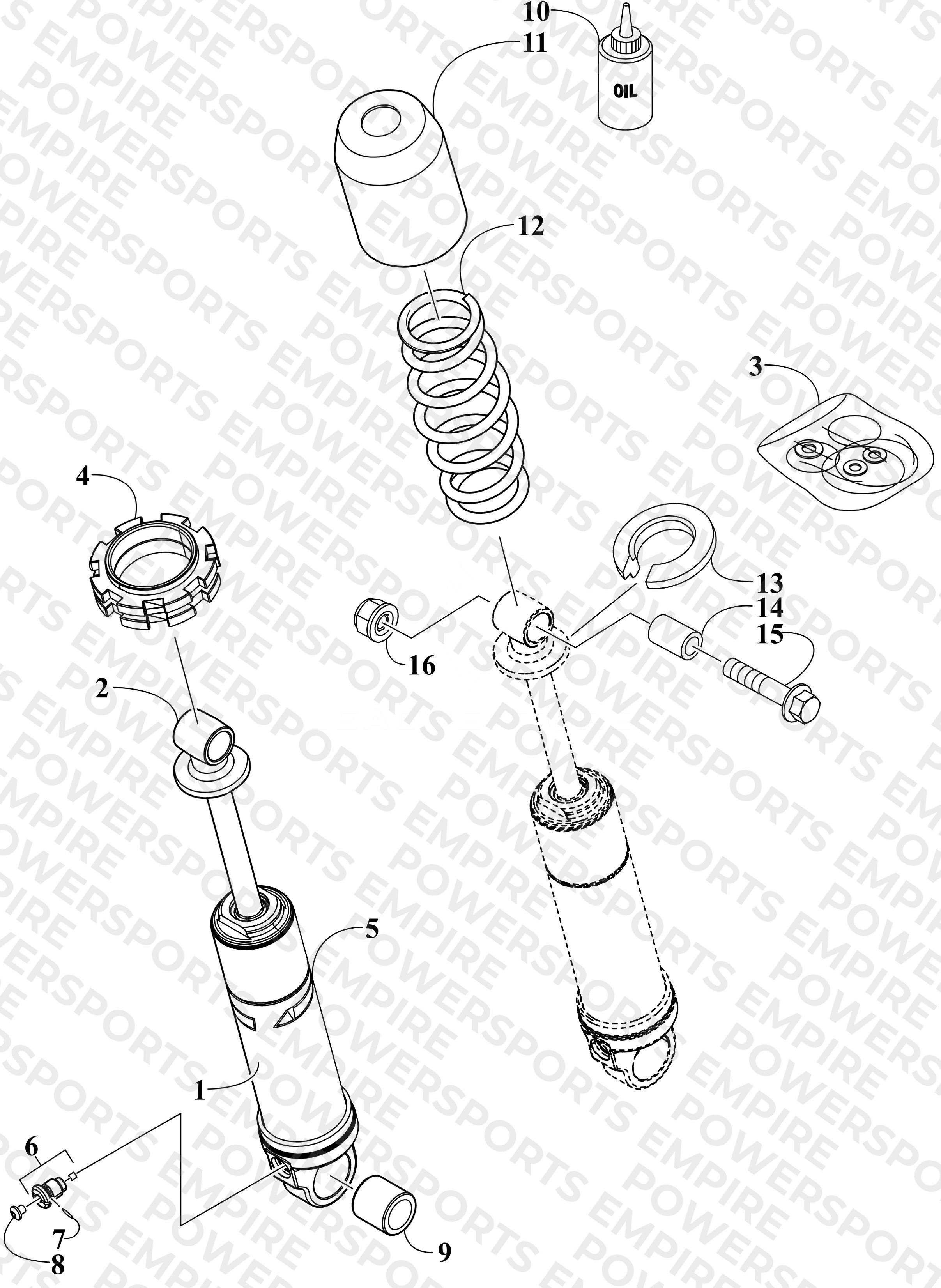 REAR SUSPENSION FRONT ARM SHOCK ABSORBER