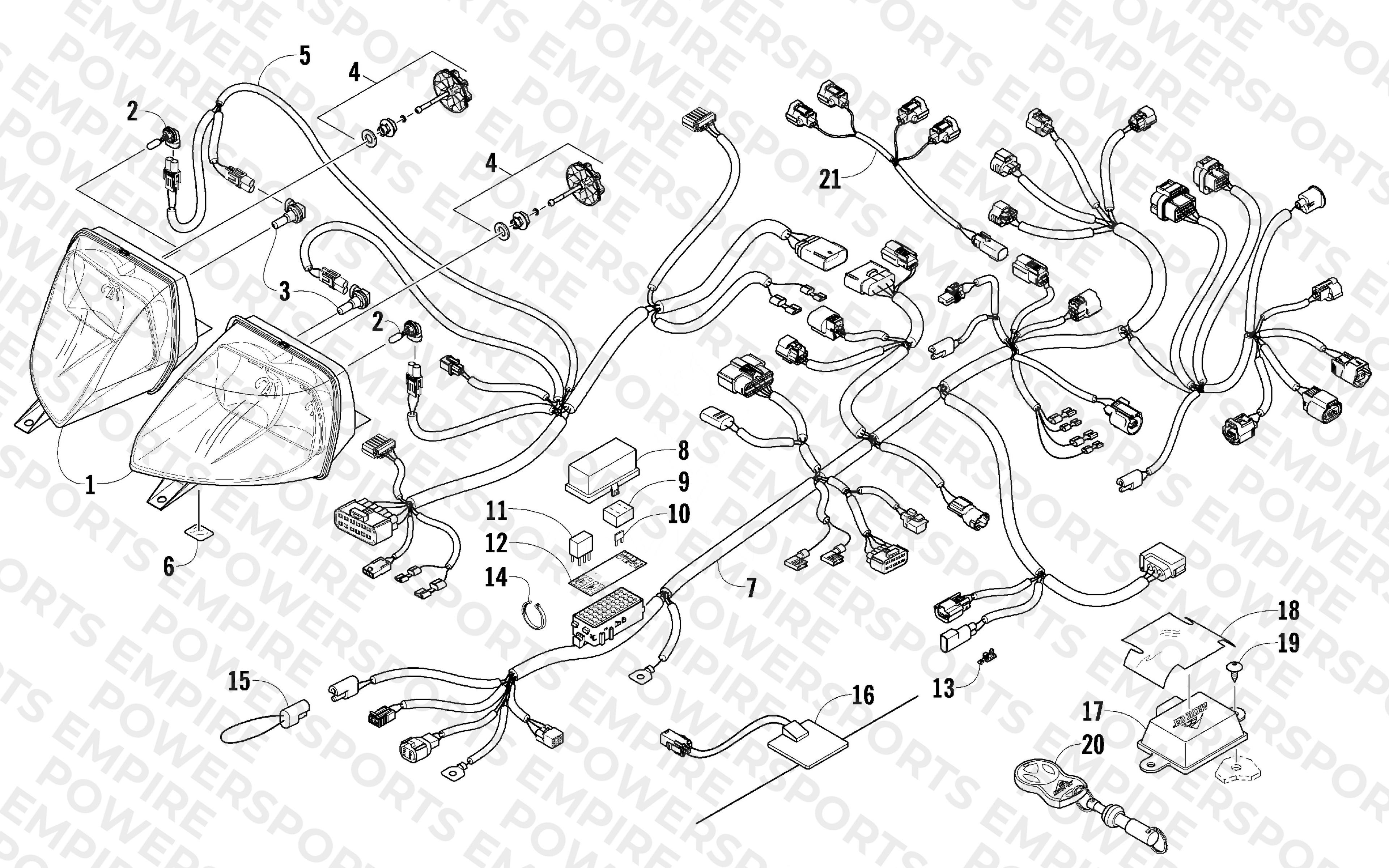 HEADLIGHT AND WIRING ASSEMBLIES