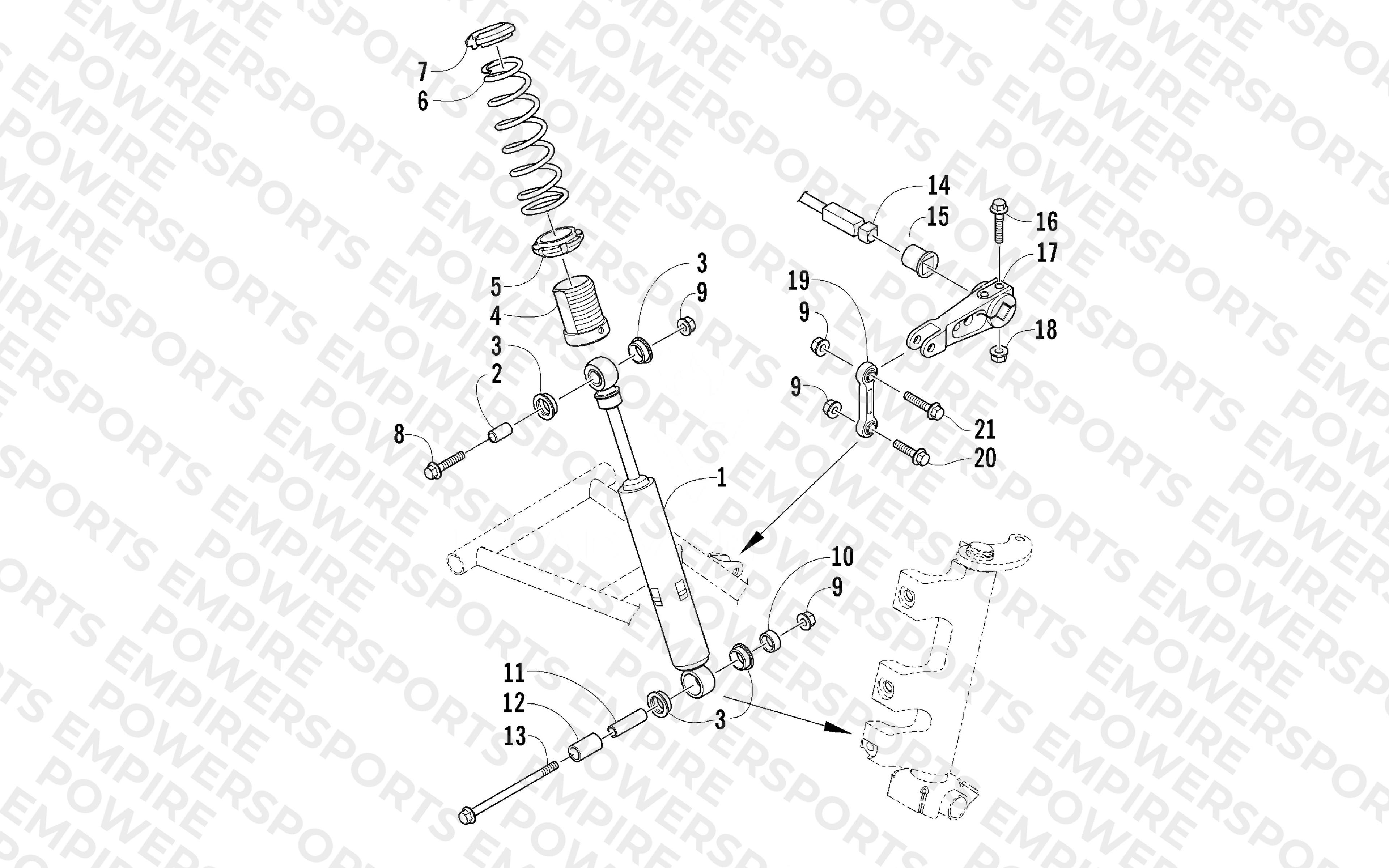 SHOCK ABSORBER AND SWAY BAR ASSEMBLY