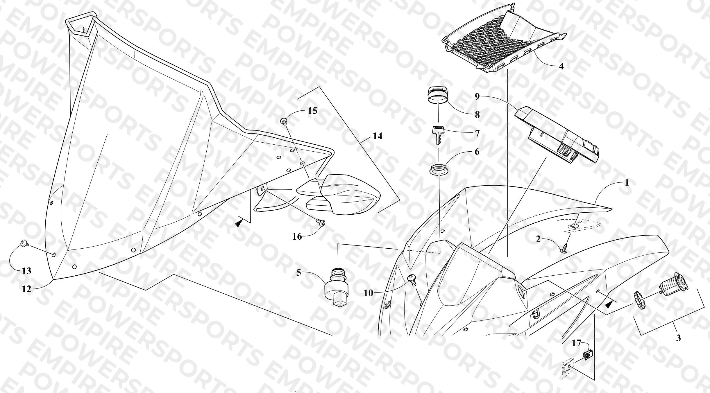 WINDSHIELD AND INSTRUMENTS ASSEMBLIES