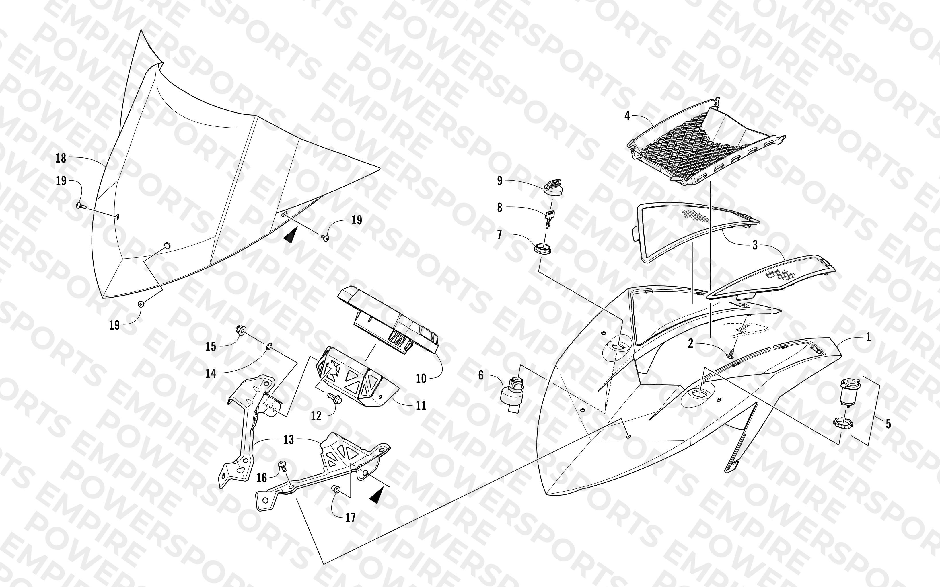 WINDSHIELD AND INSTRUMENTS ASSEMBLIES