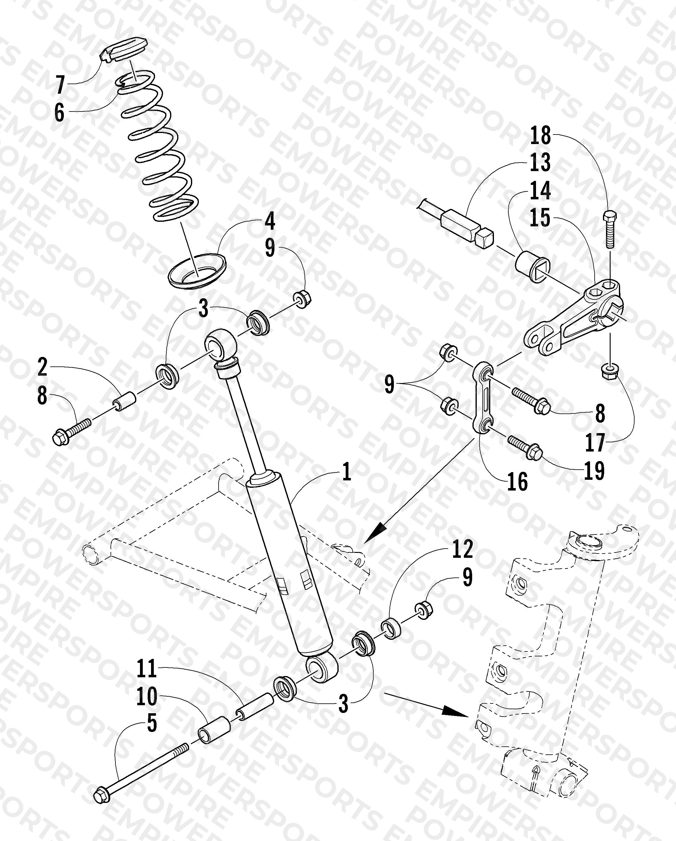 SHOCK ABSORBER AND SWAY BAR ASSEMBLY