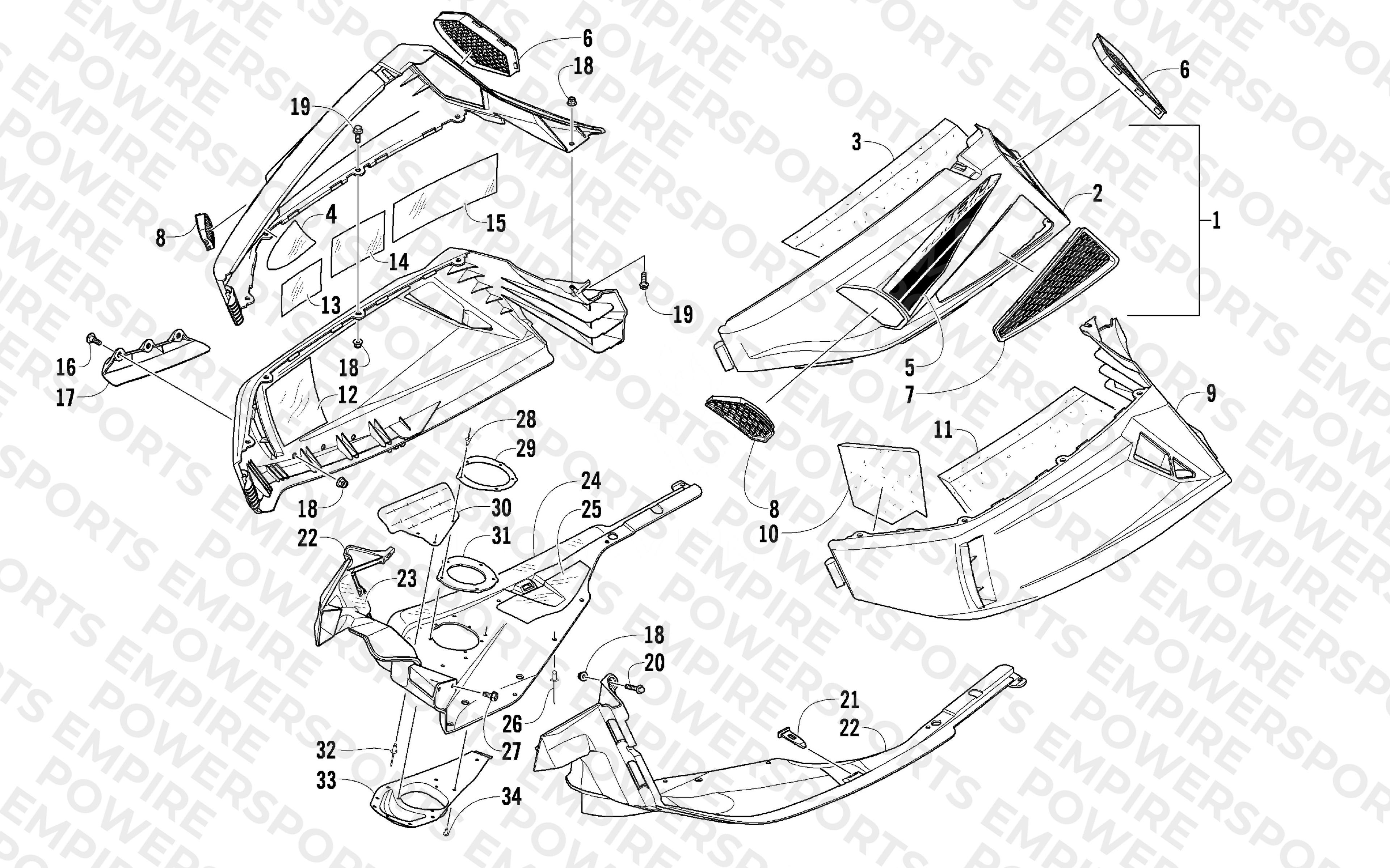 SKID PLATE AND SIDE PANEL ASSEMBLY