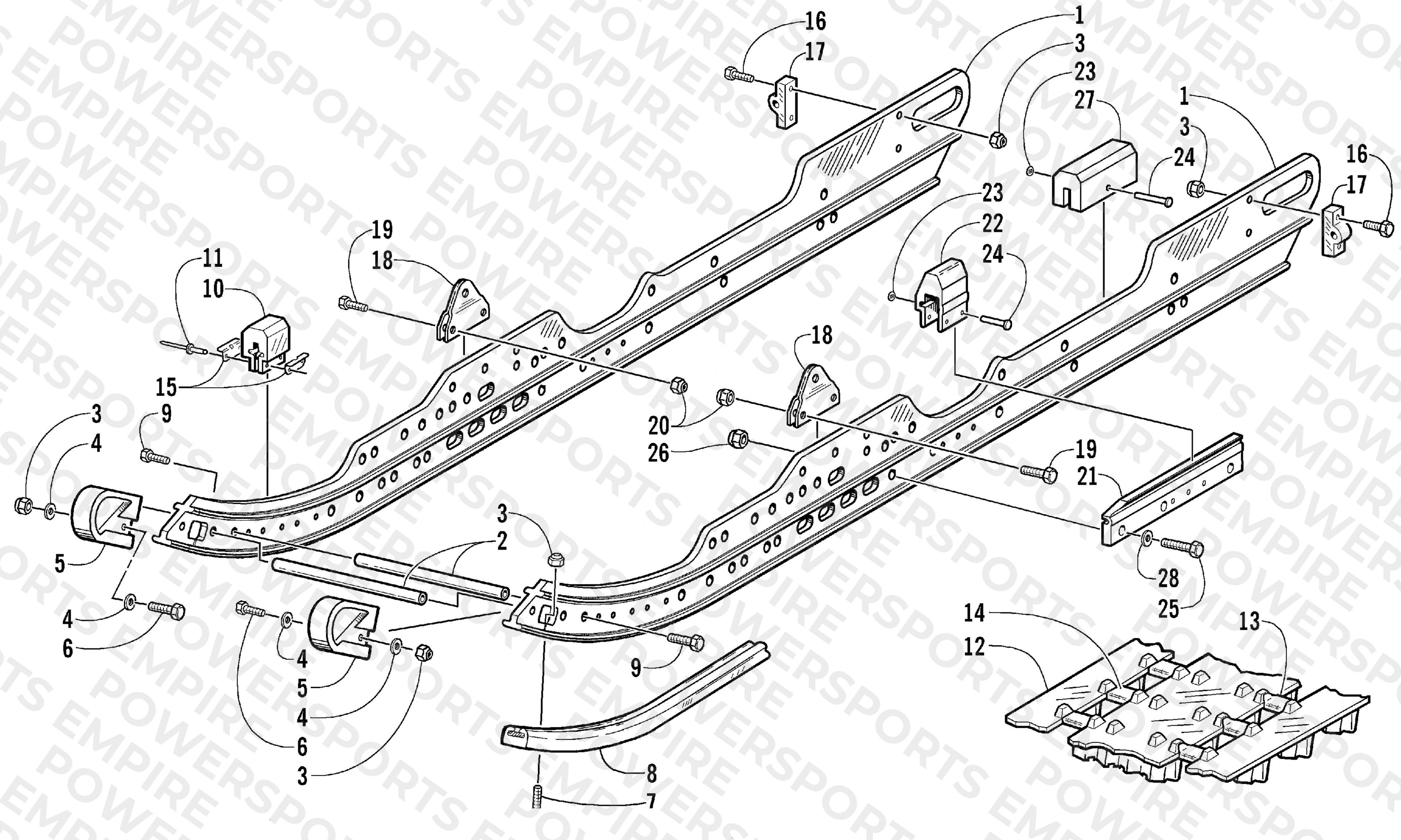 SLIDE RAIL AND TRACK ASSEMBLY