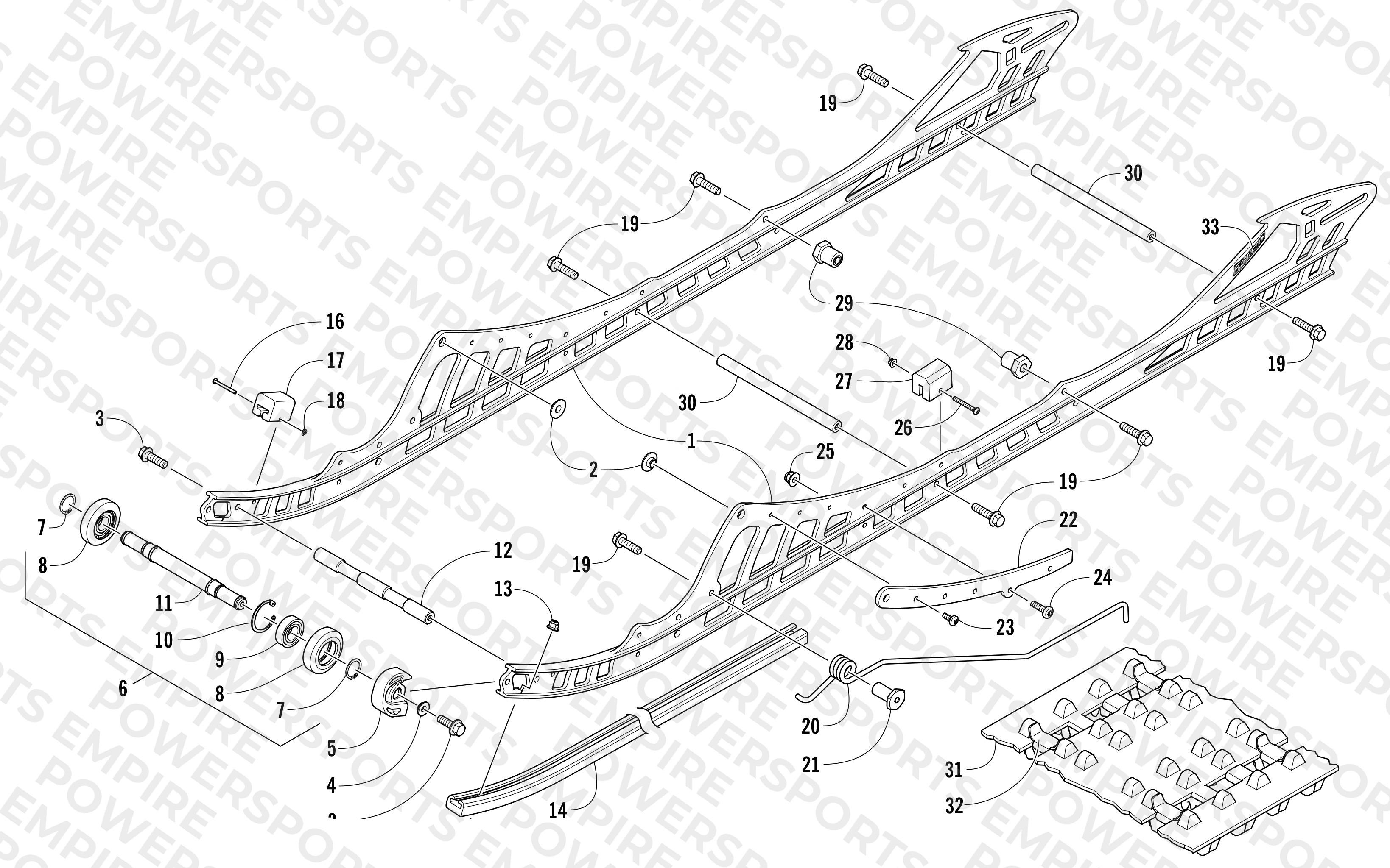 SLIDE RAIL AND TRACK ASSEMBLY
