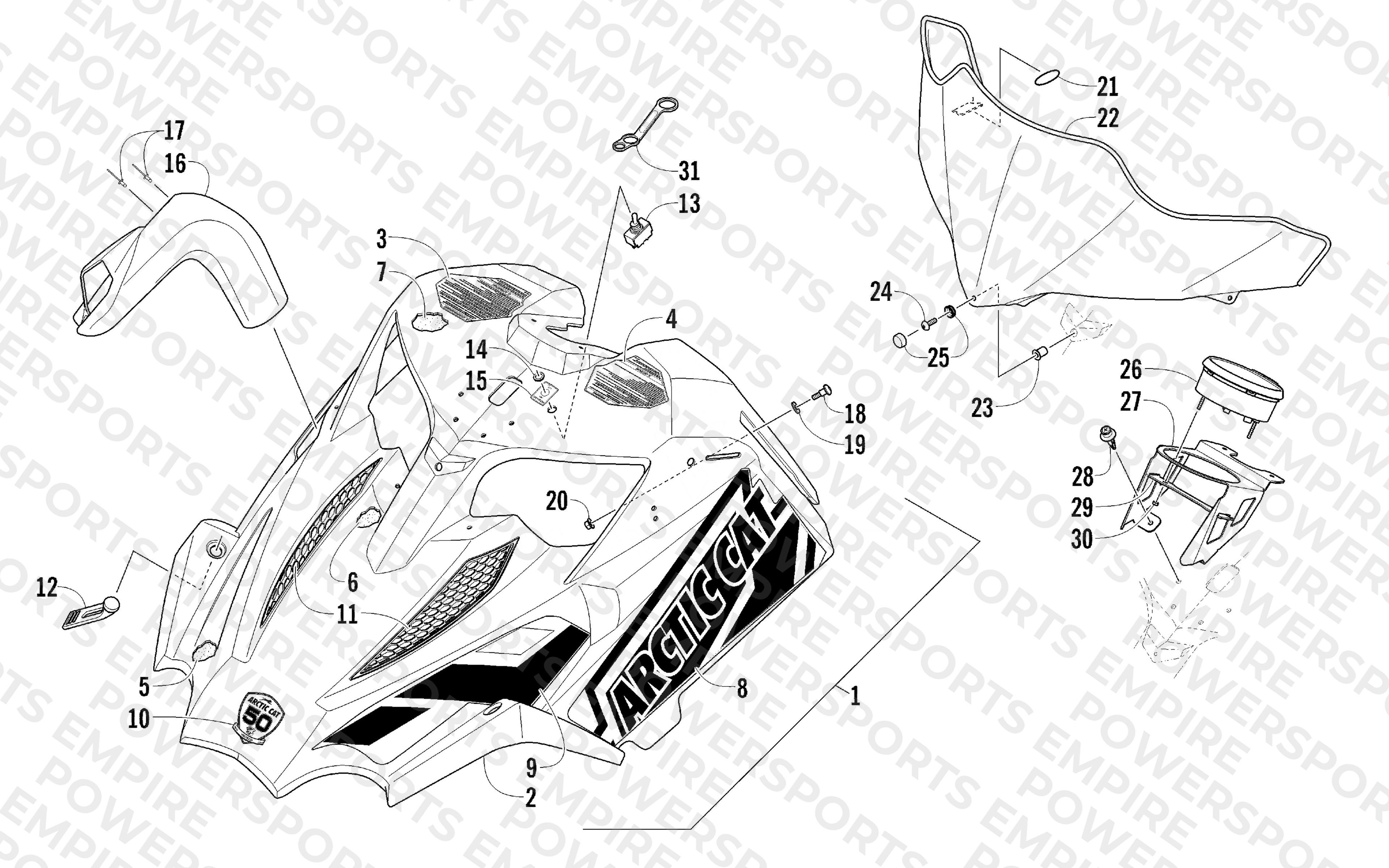 HOOD AND WINDSHIELD ASSEMBLY