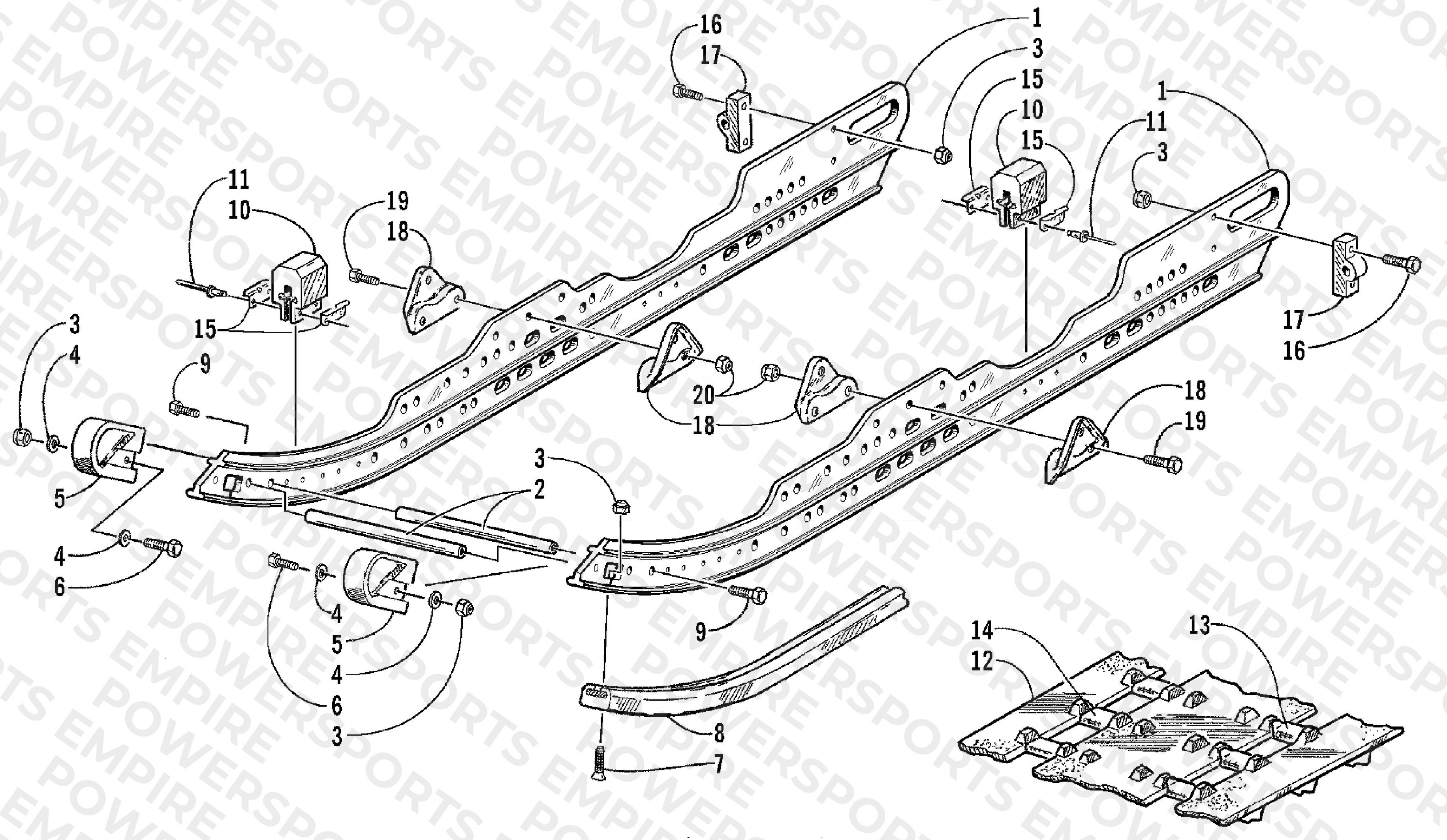 SLIDE RAIL AND TRACK ASSEMBLY