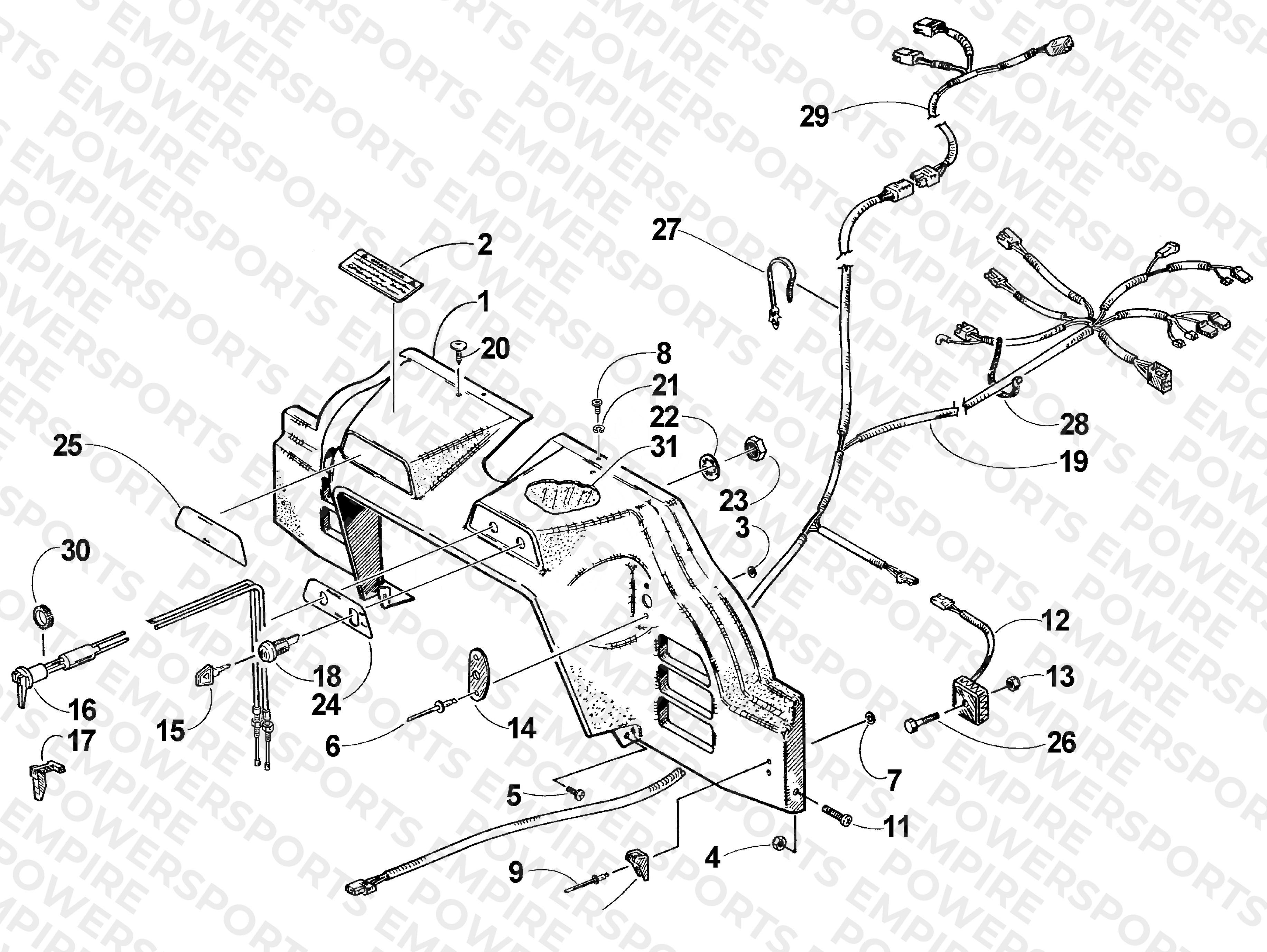 CONSOLE, SWITCHES, AND WIRING ASSEMBLIES