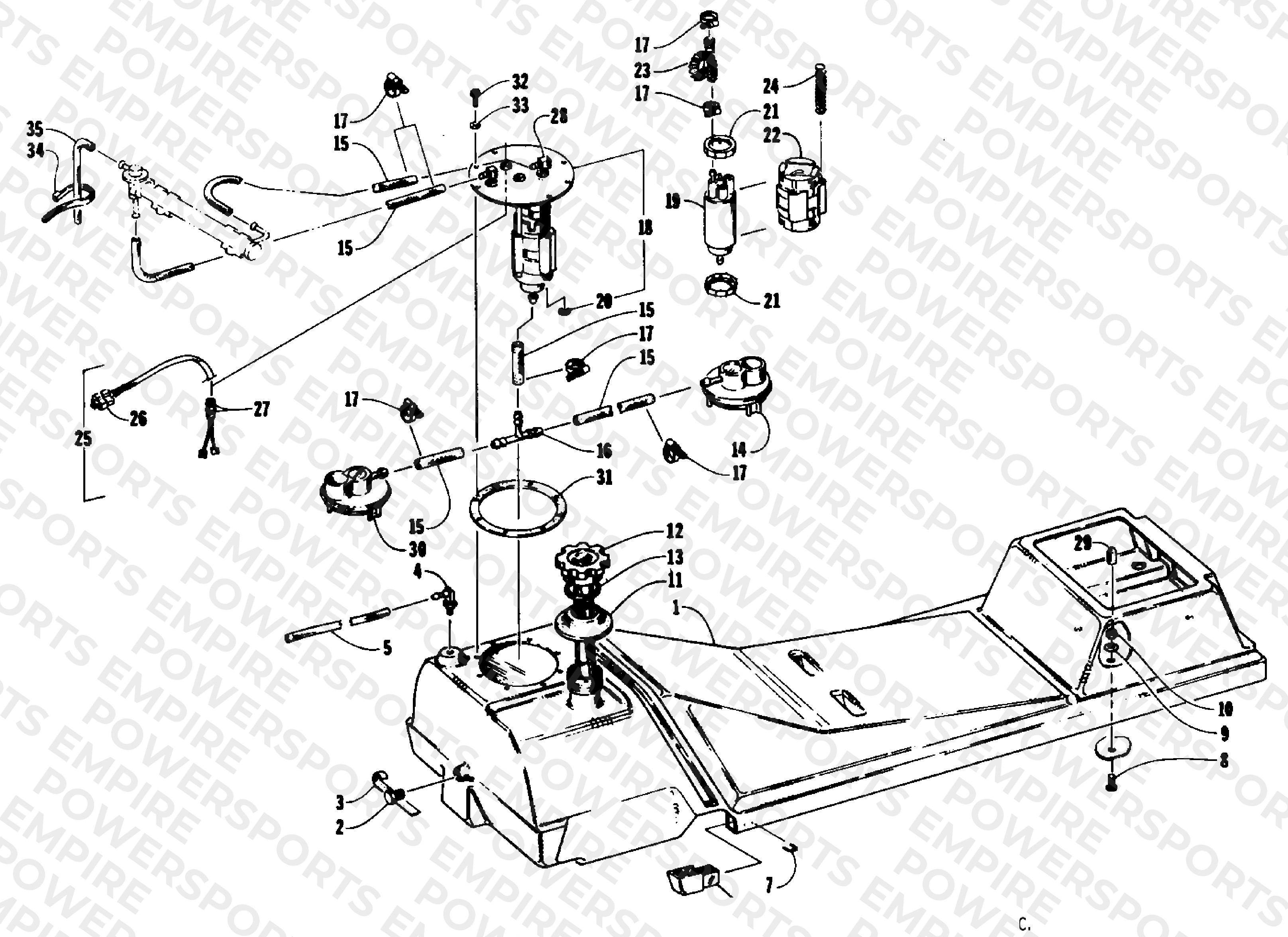 GAS TANK AND FUEL PUMP ASSEMBLY