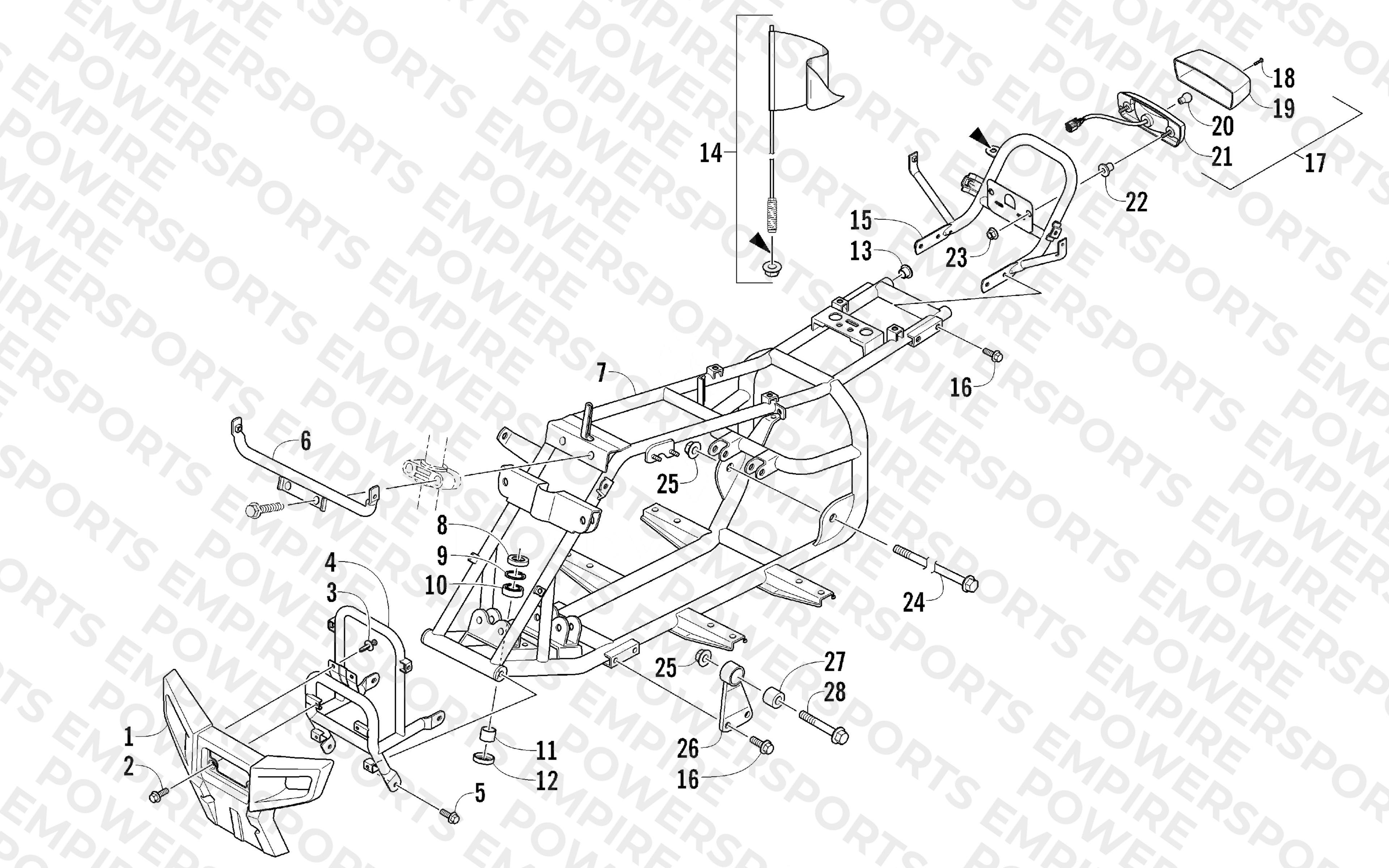 FRAME AND RELATED PARTS ASSEMBLY