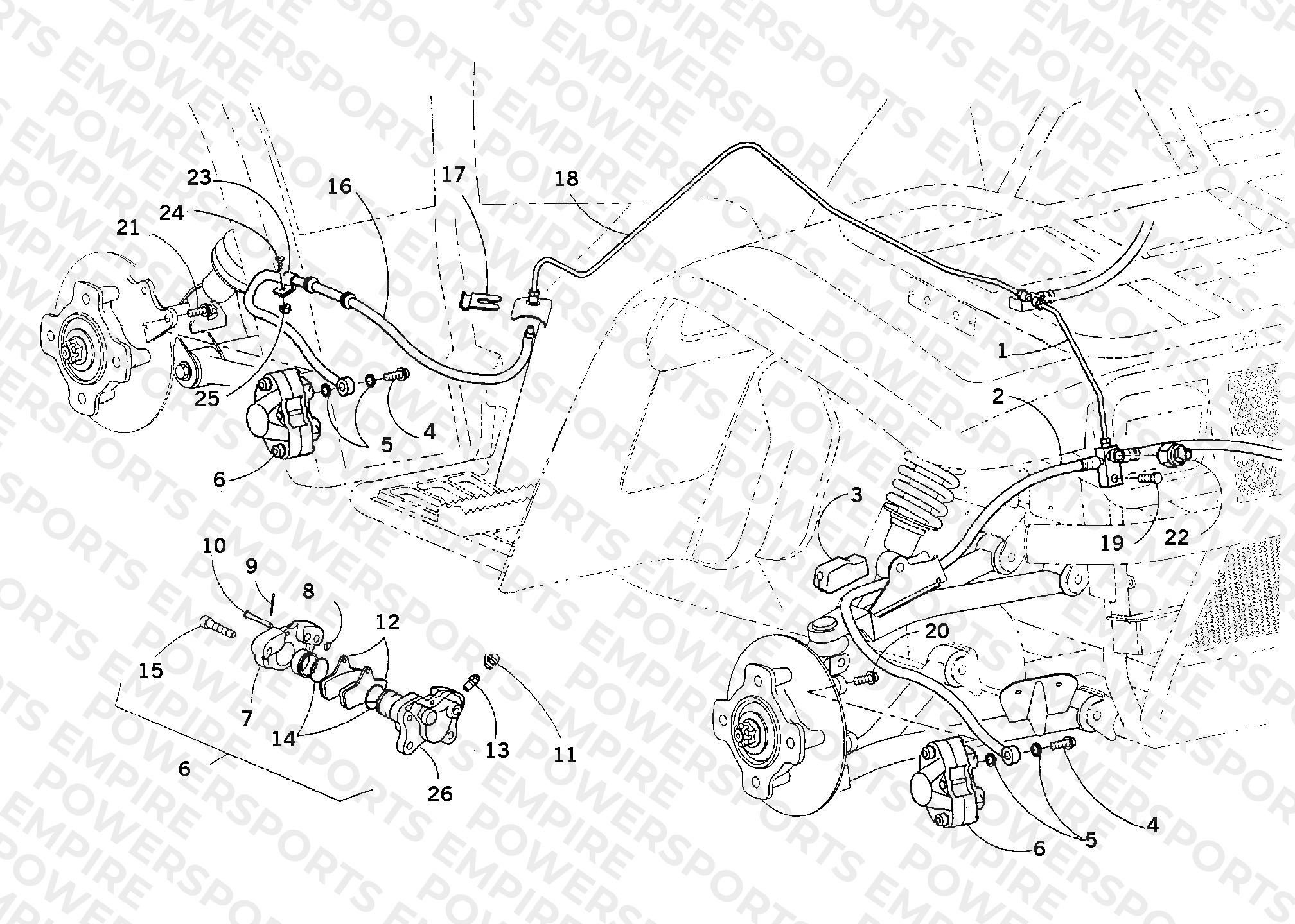 HYDRAULIC BRAKE ASSEMBLY (VIN H7YT308776 & Up)