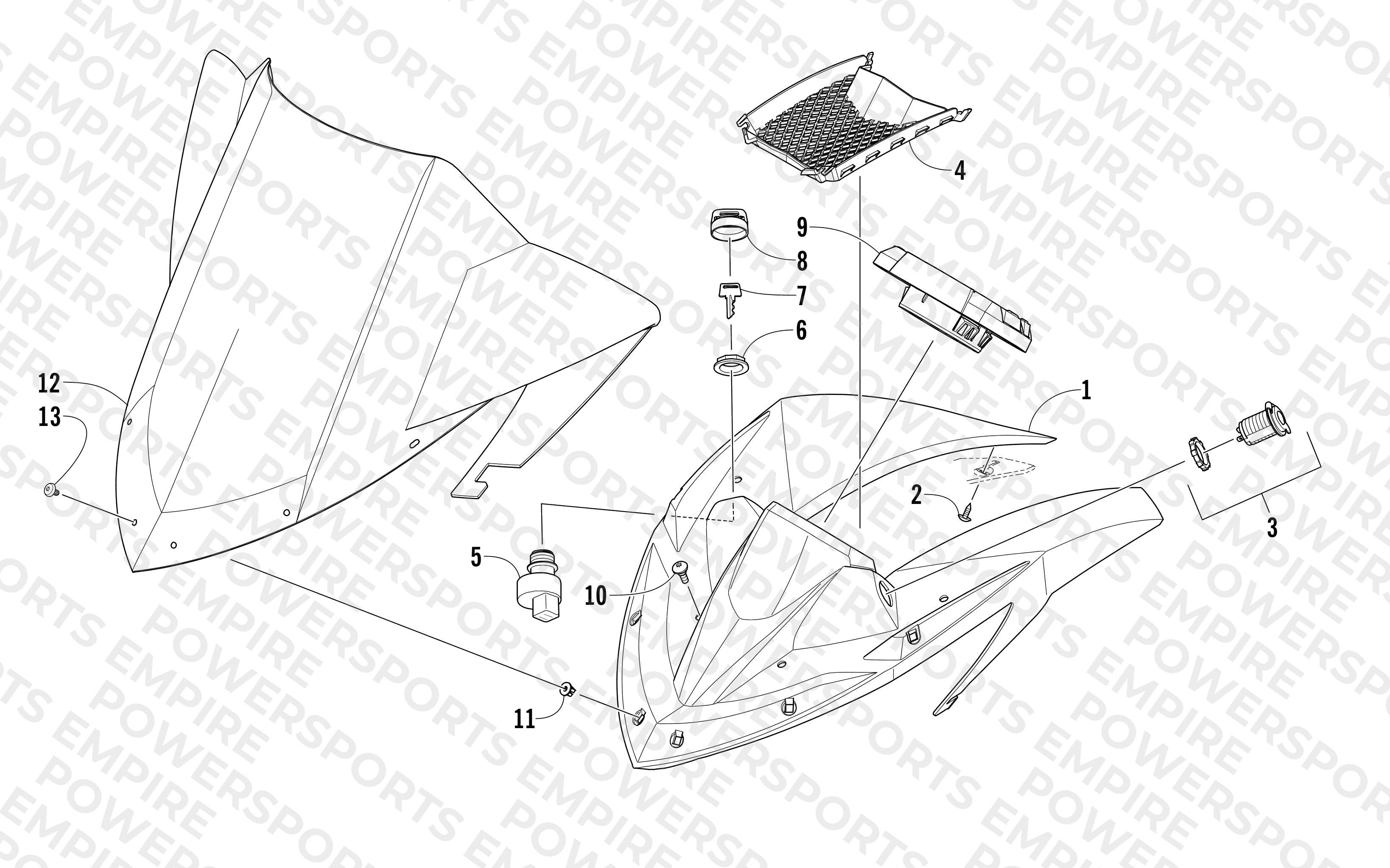 WINDSHIELD AND INSTRUMENTS ASSEMBLIES