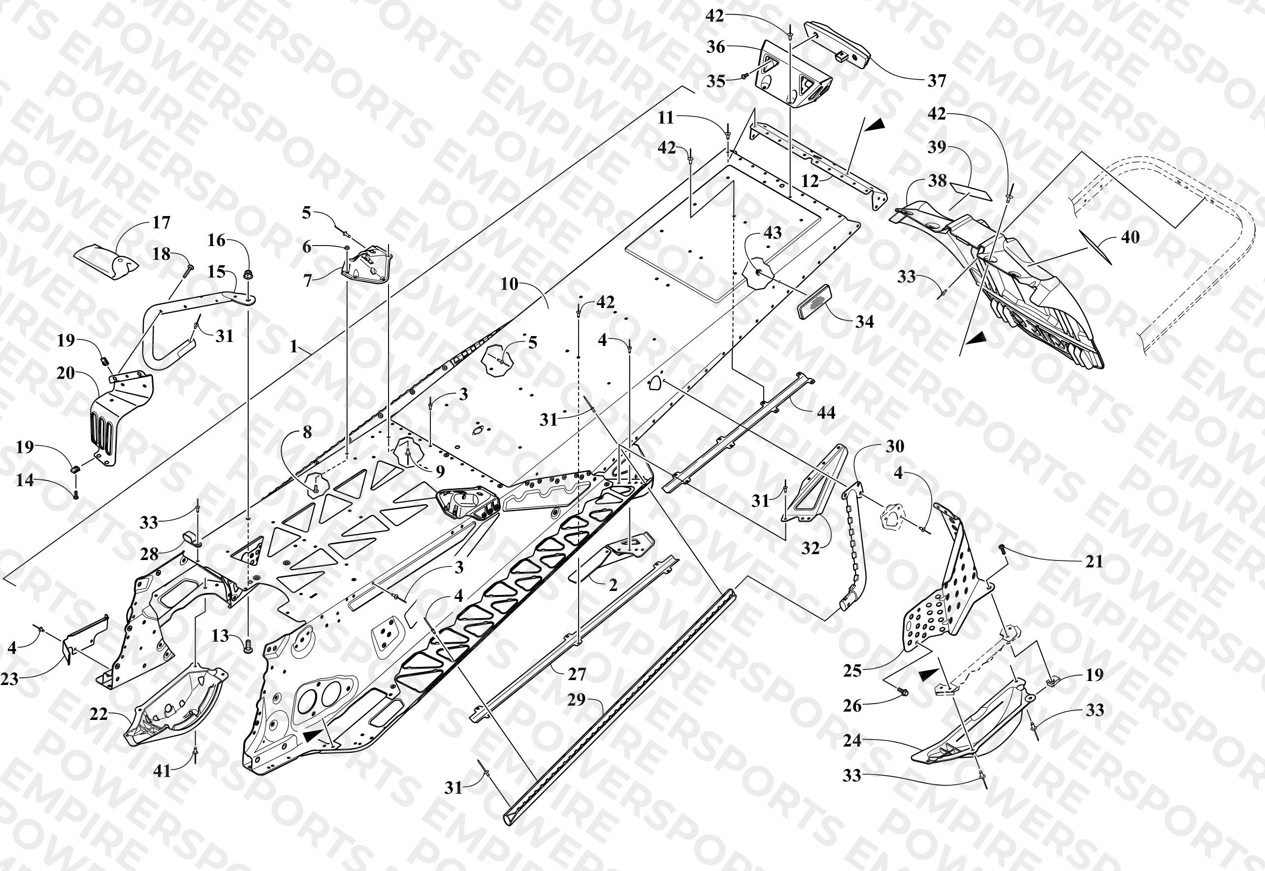 TUNNEL AND SNOWFLAP ASSEMBLY