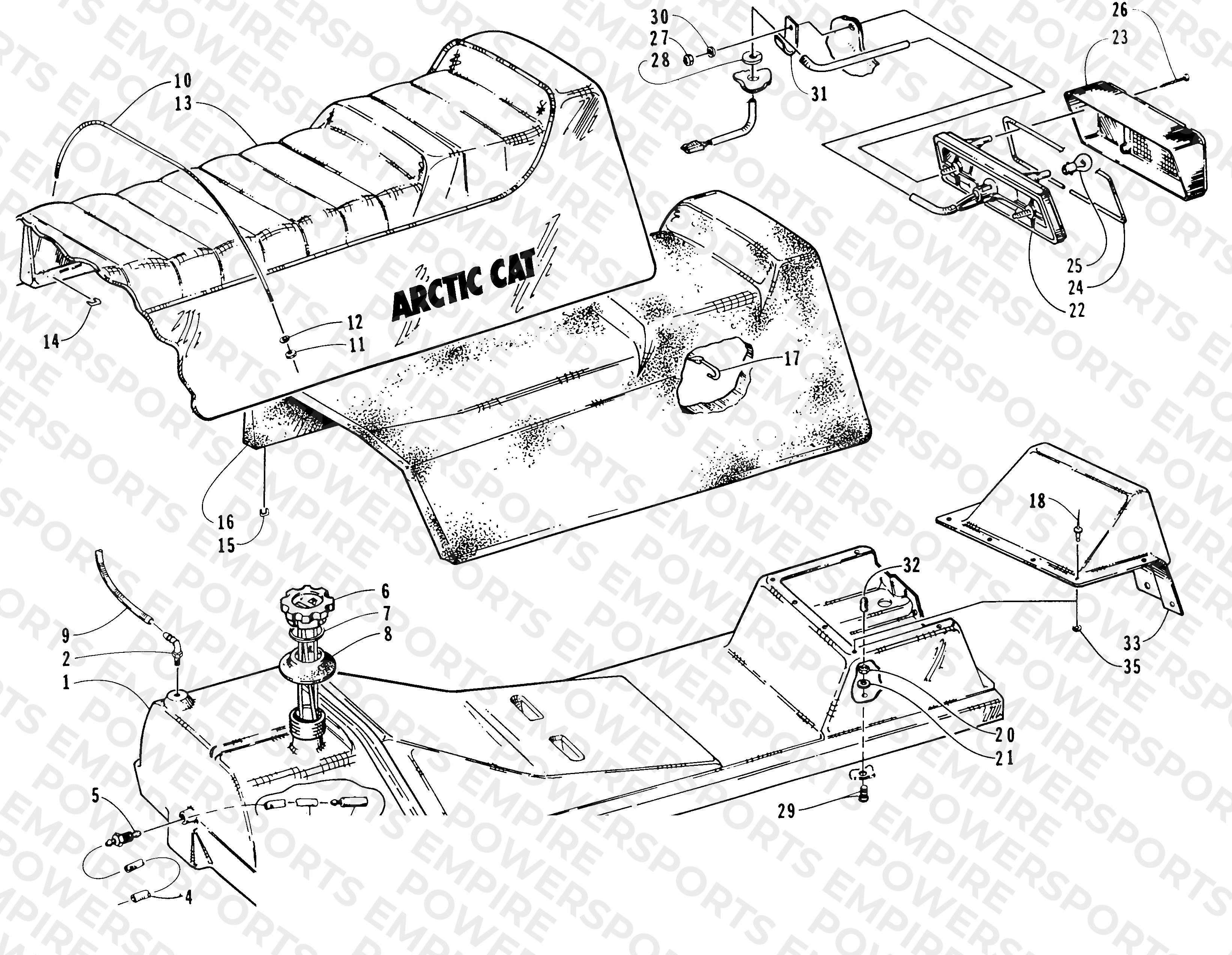 GAS TANK, SEAT, AND TAILLIGHT ASSEMBLIES