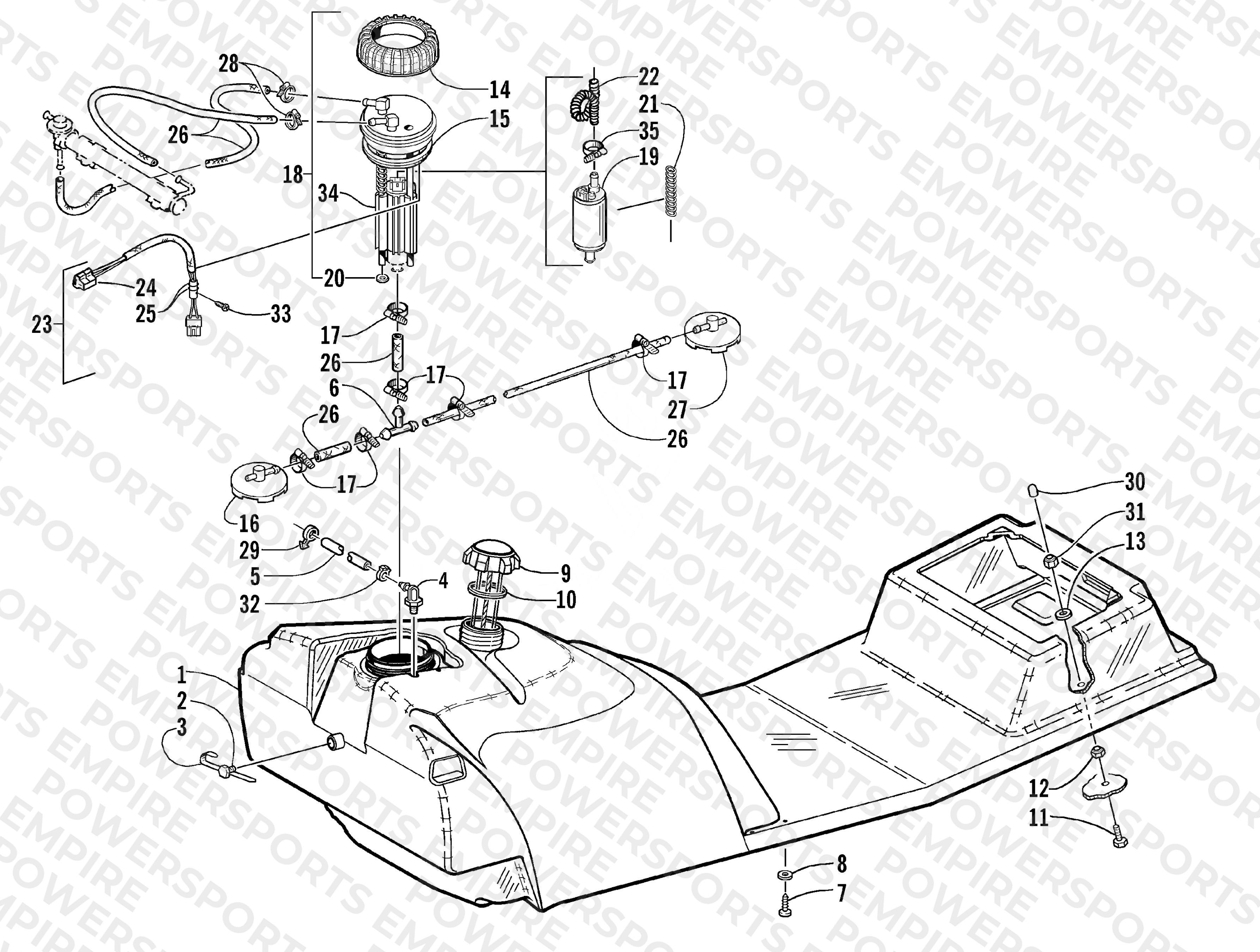GAS TANK AND FUEL PUMP ASSEMBLIES