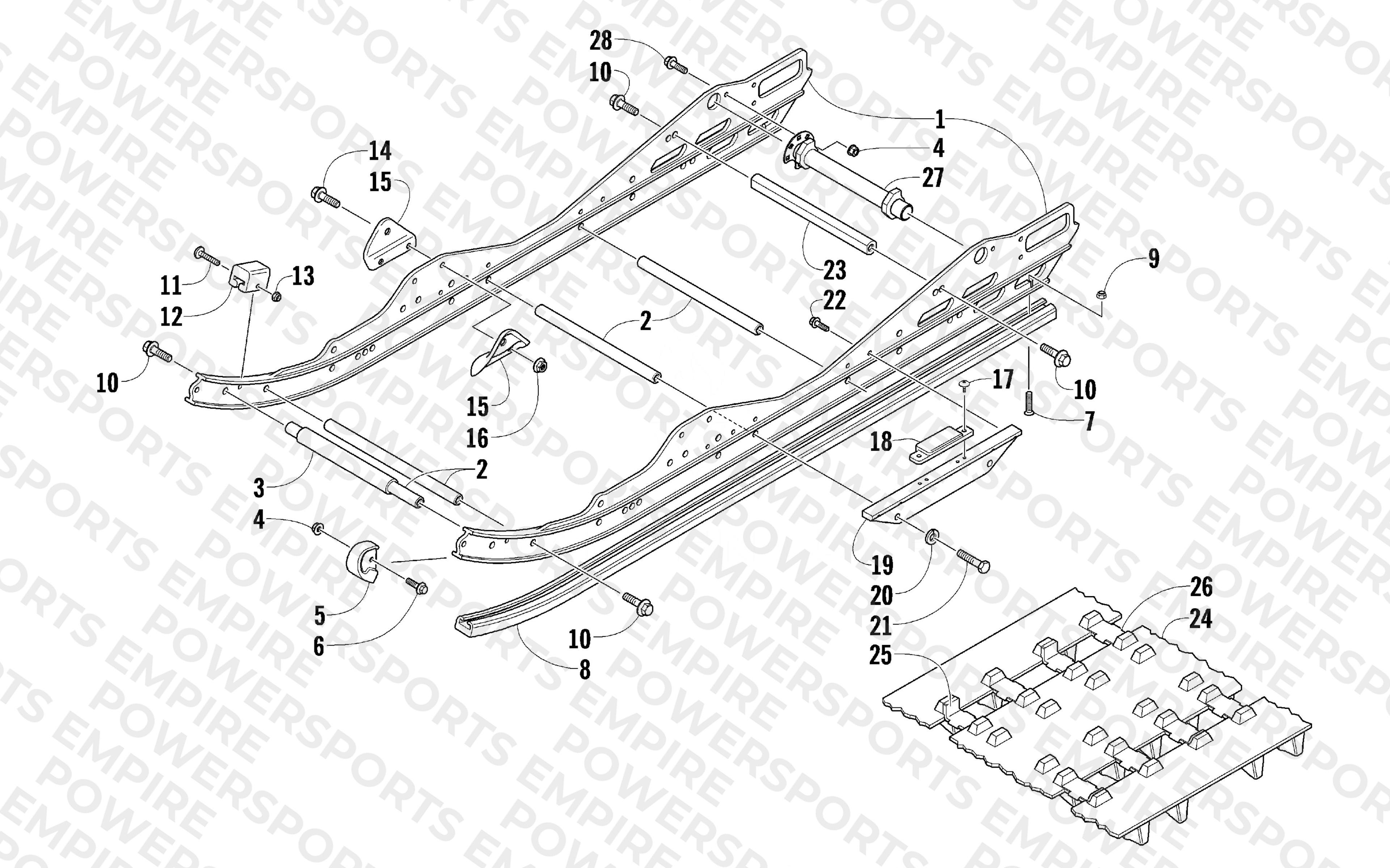 SLIDE RAIL AND TRACK ASSEMBLY