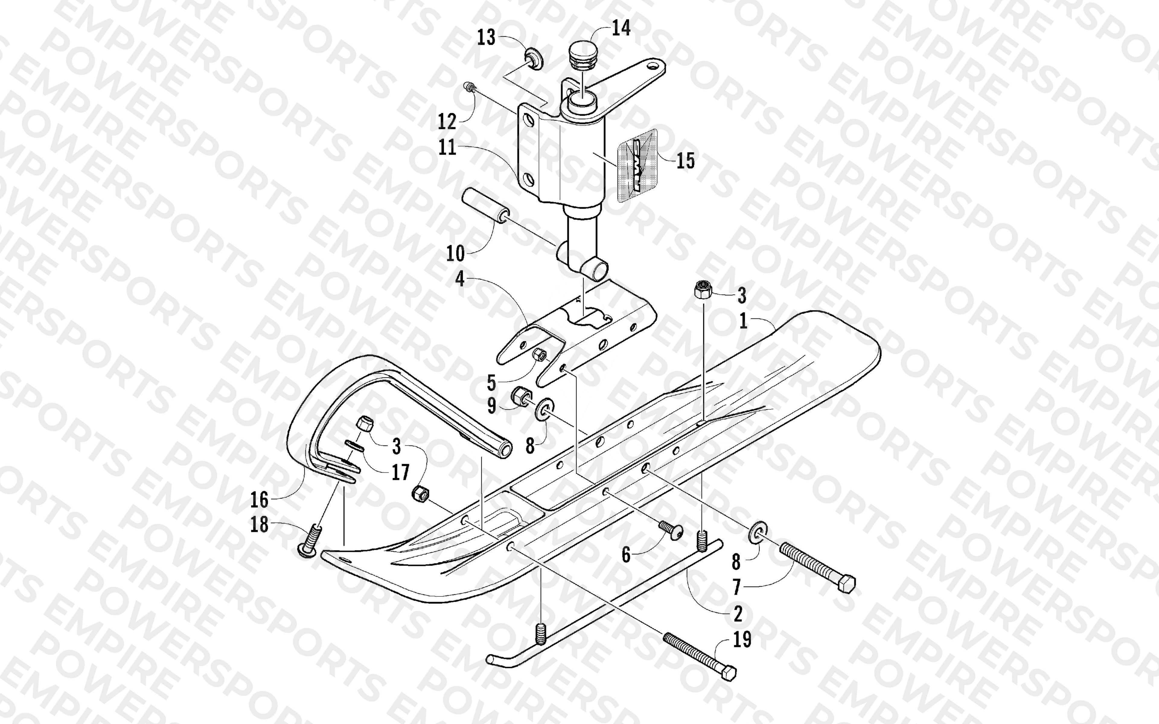 SKI AND SPINDLE ASSEMBLY