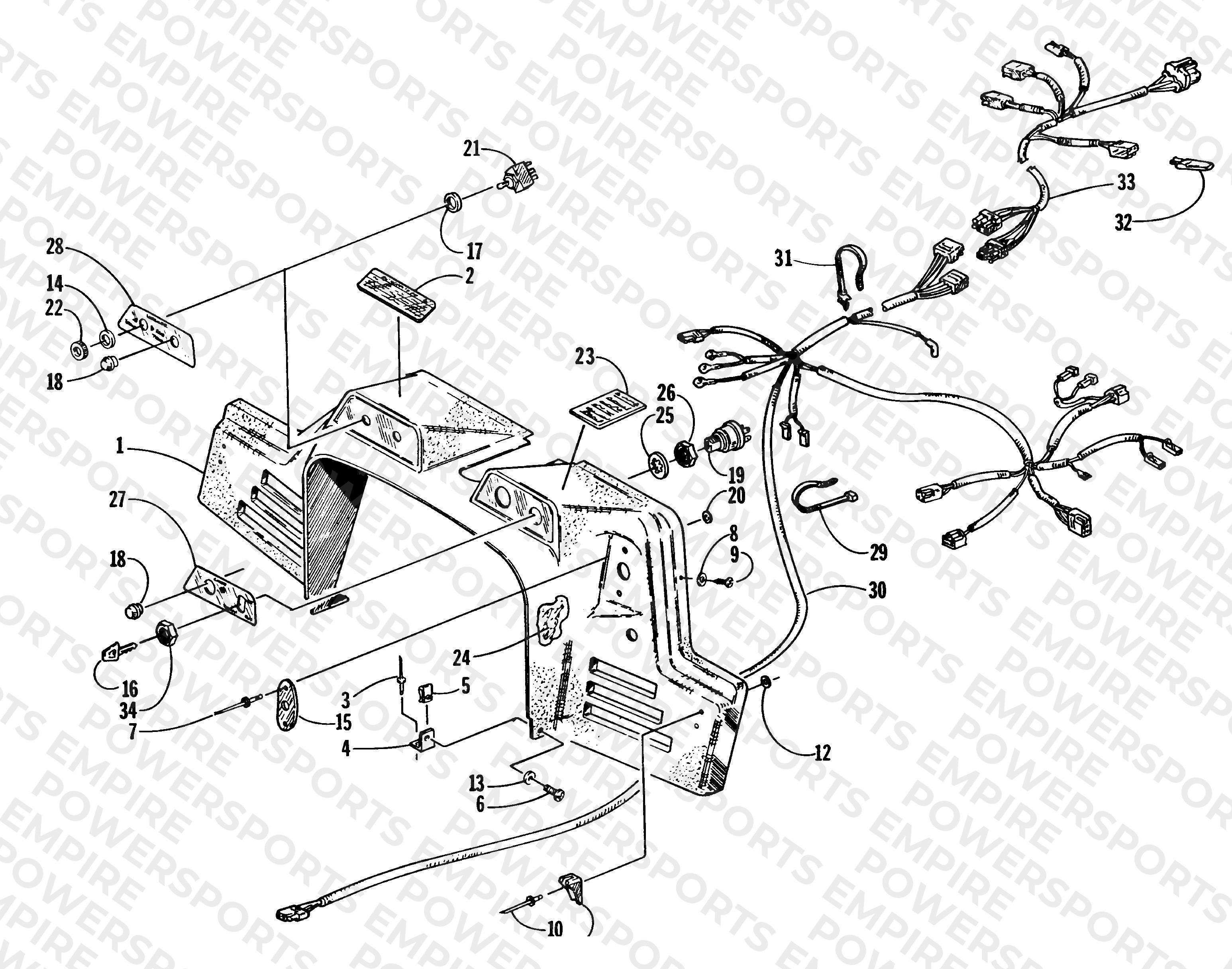 CONSOLE, SWITCHES, AND WIRING ASSEMBLIES