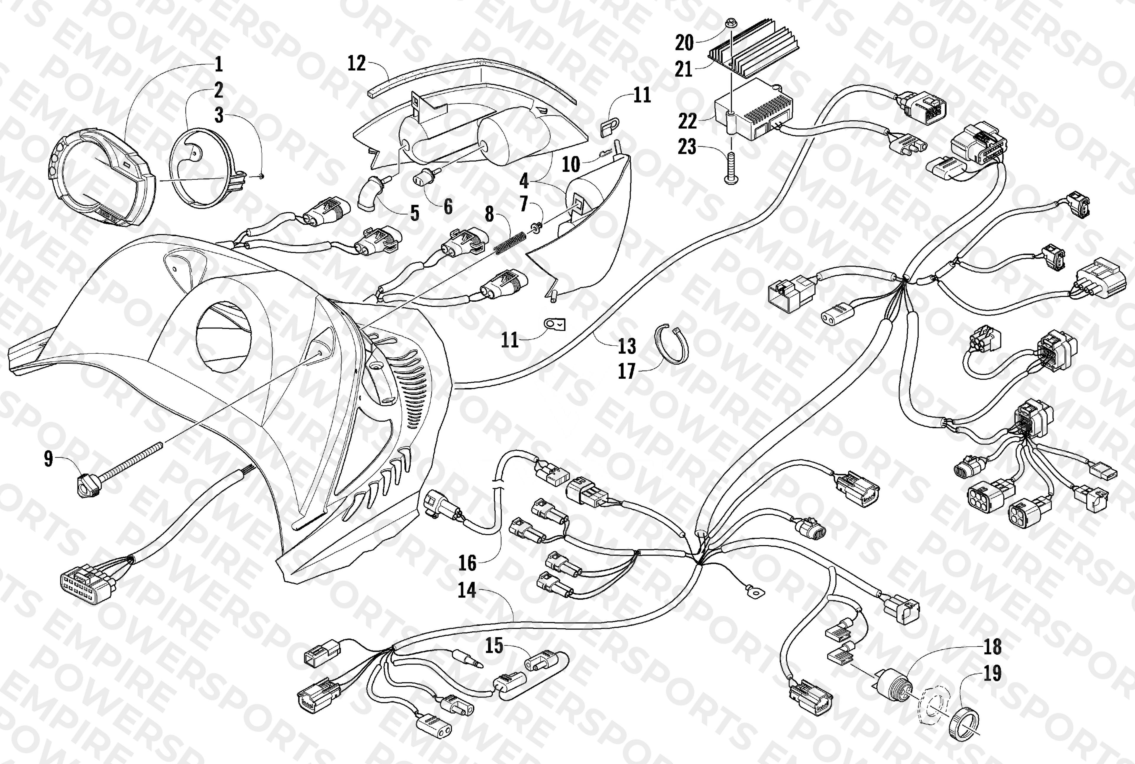 HEADLIGHT, INSTRUMENTS, AND WIRING ASSEMBLIES