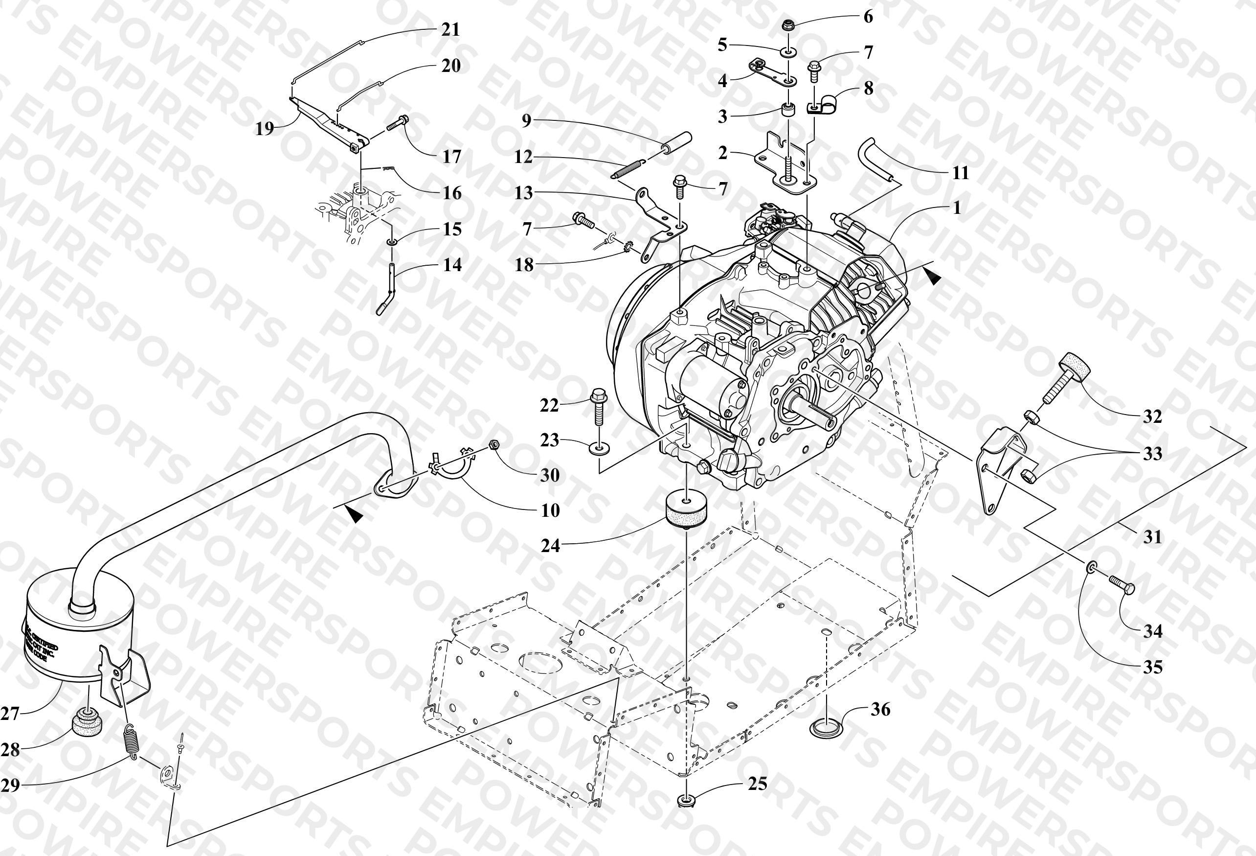 ENGINE, EXHAUST, AND RELATED PARTS