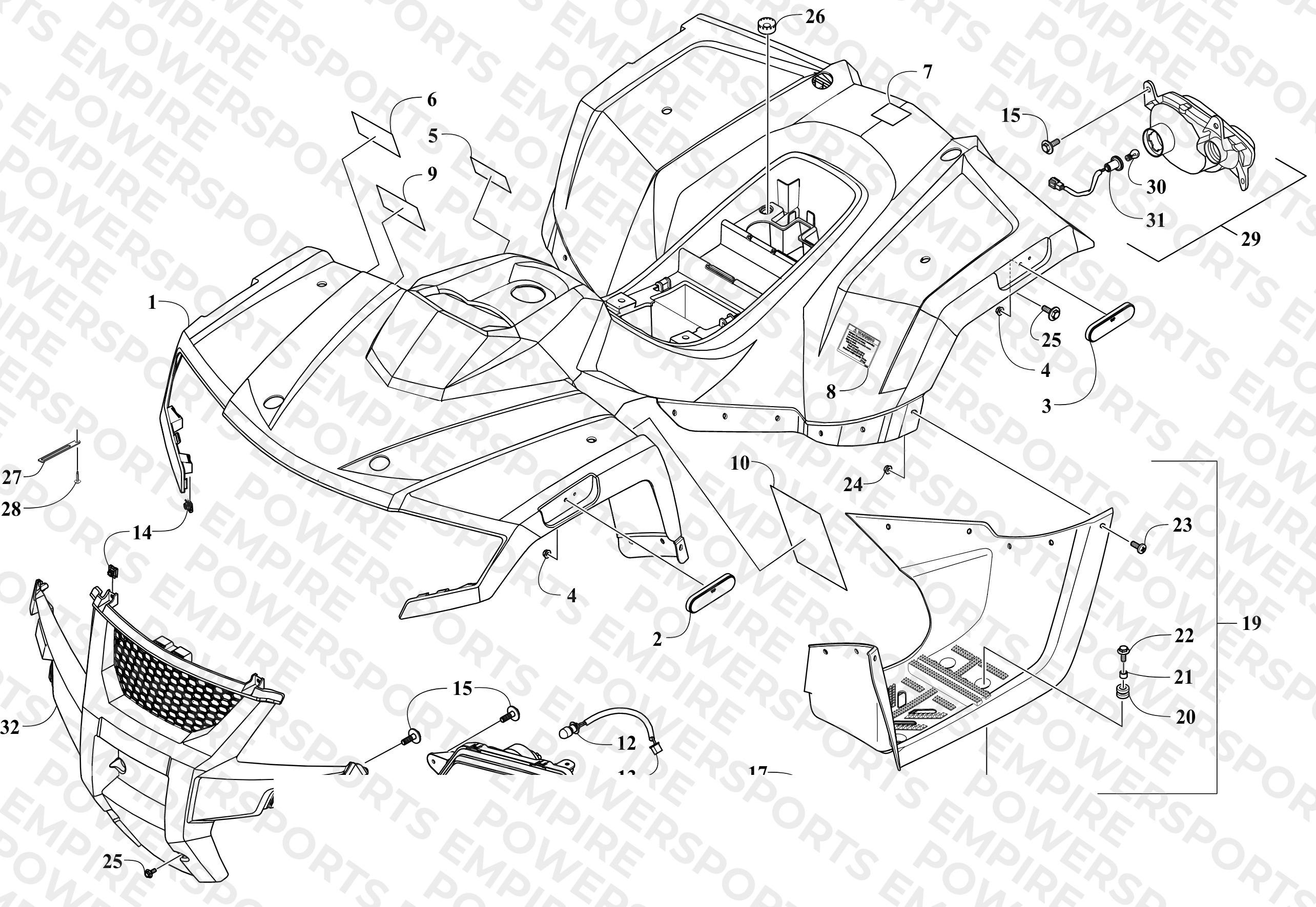 BODY PANEL AND HEADLIGHT ASSEMBLY
