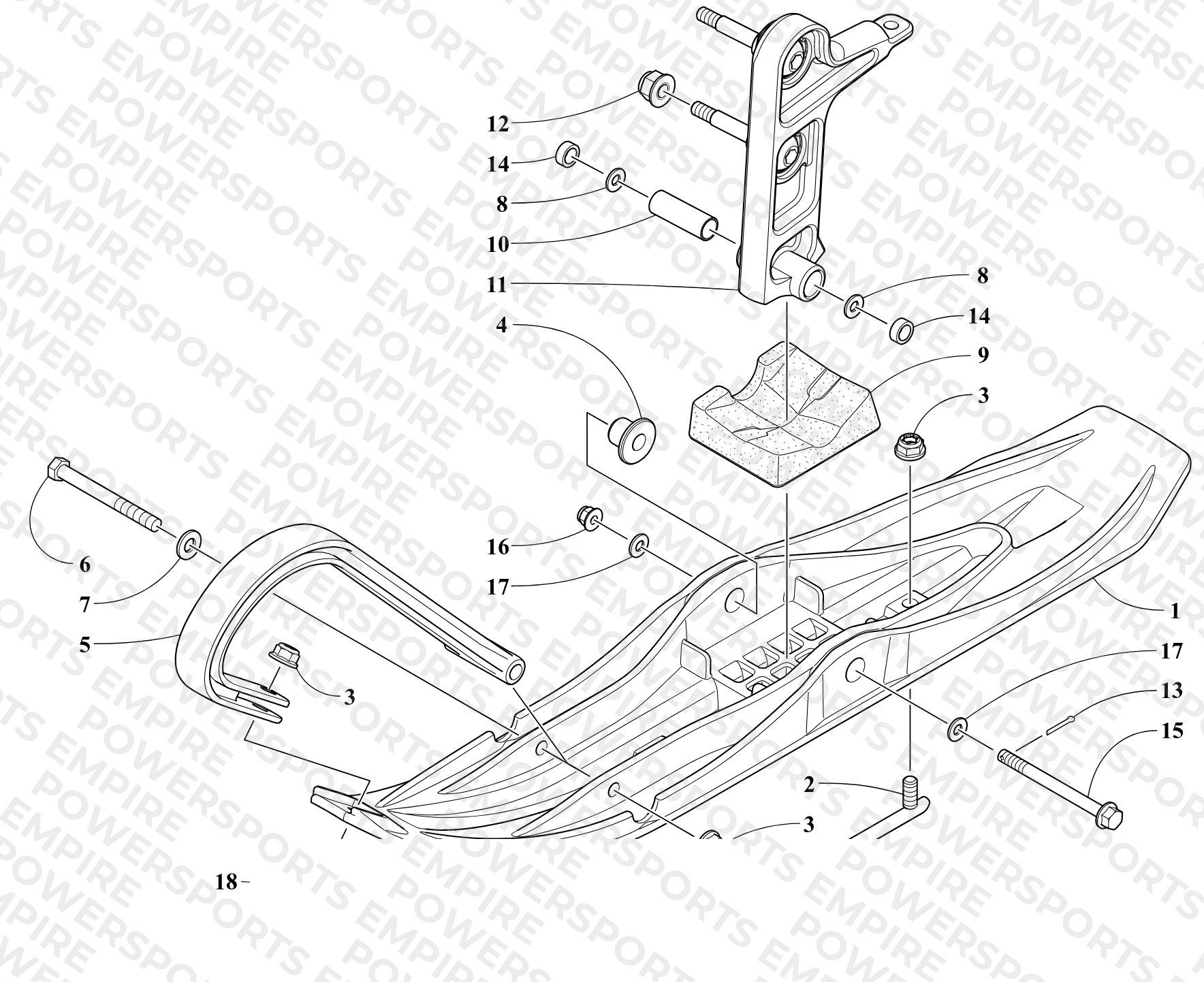 SKI AND SPINDLE ASSEMBLY