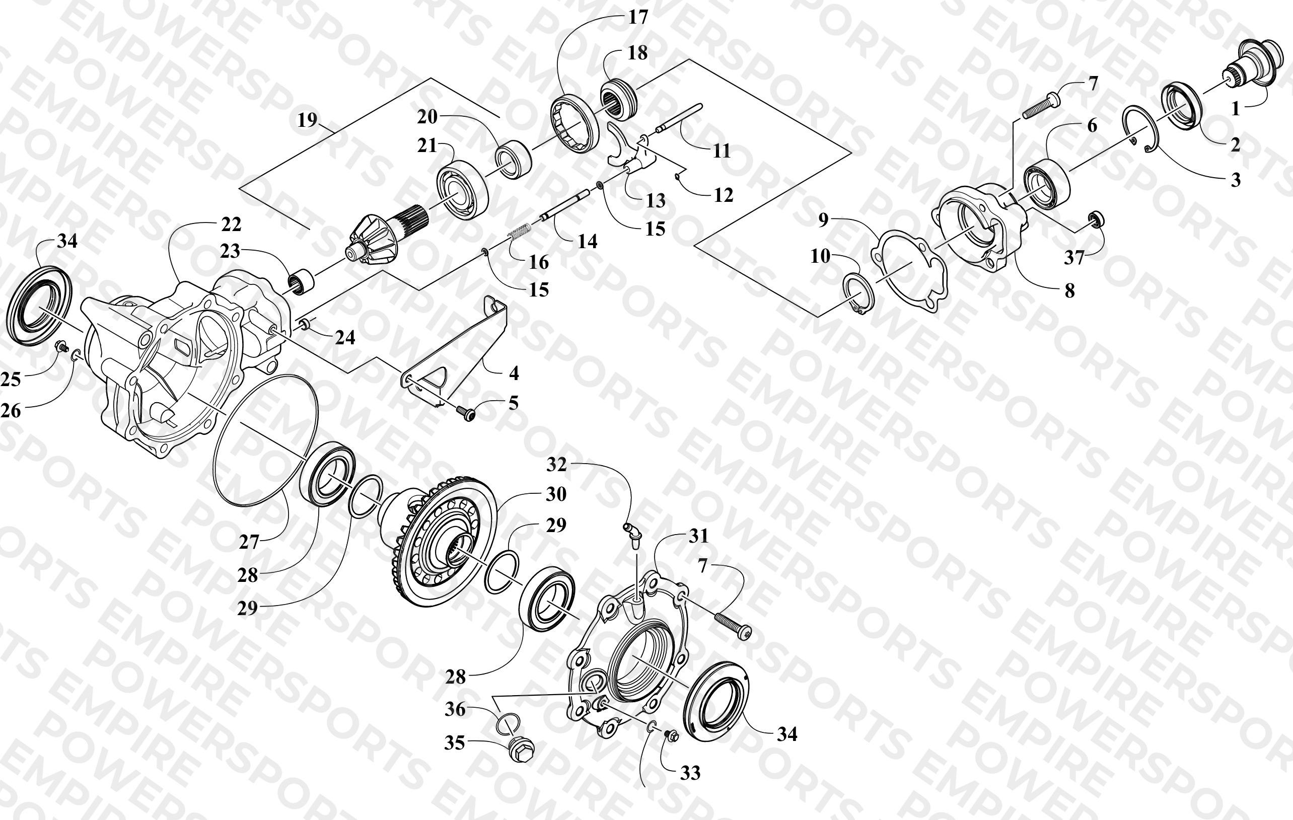 FRONT DRIVE GEARCASE ASSEMBLY