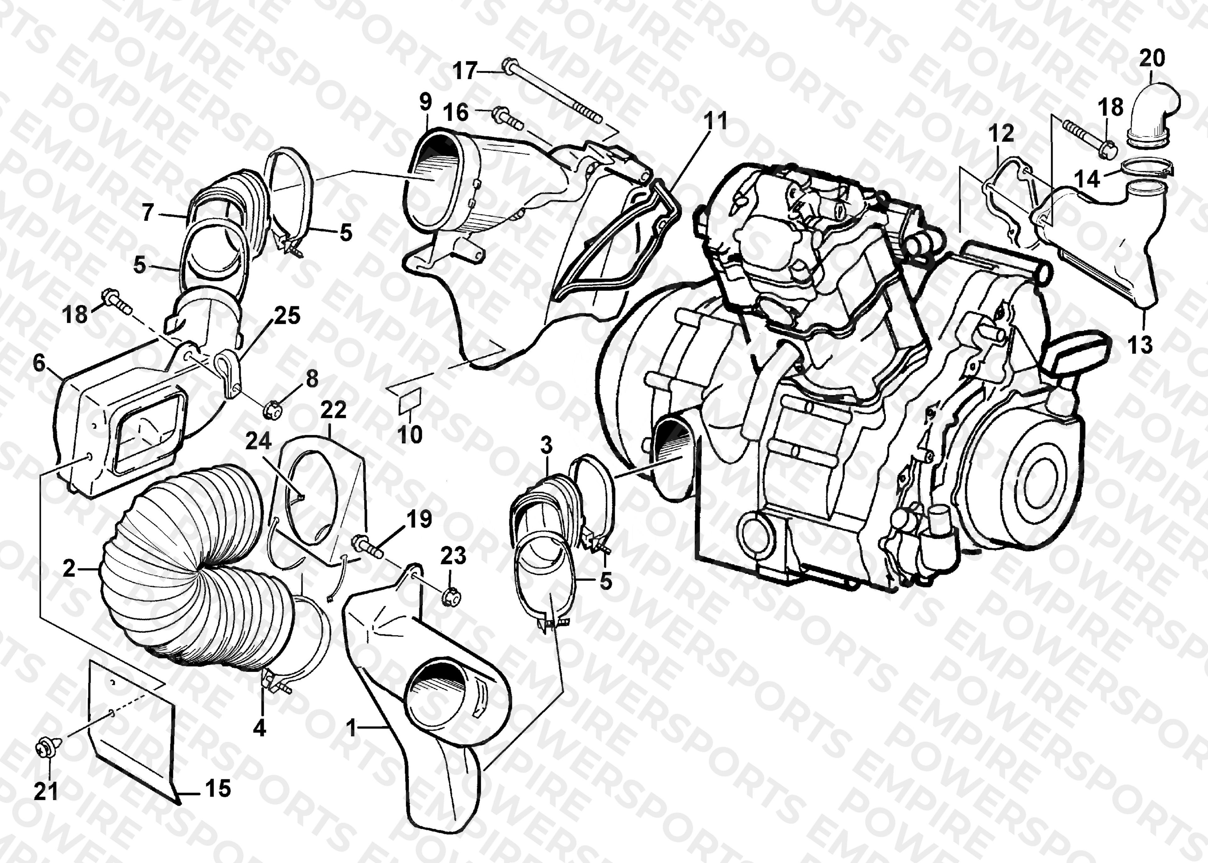 CASE/BELT COOLING ASSEMBLY