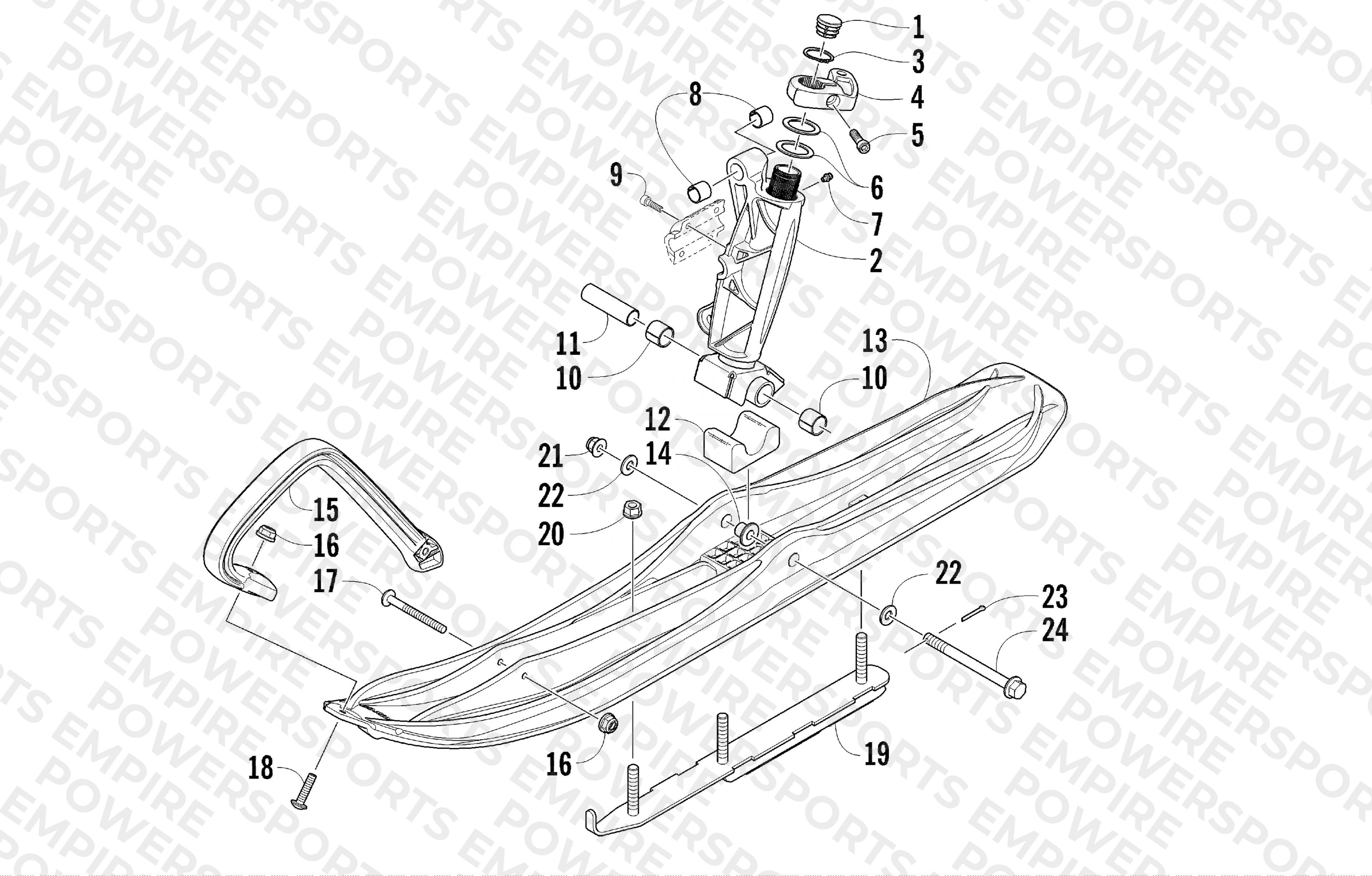 SKI AND SPINDLE ASSEMBLY