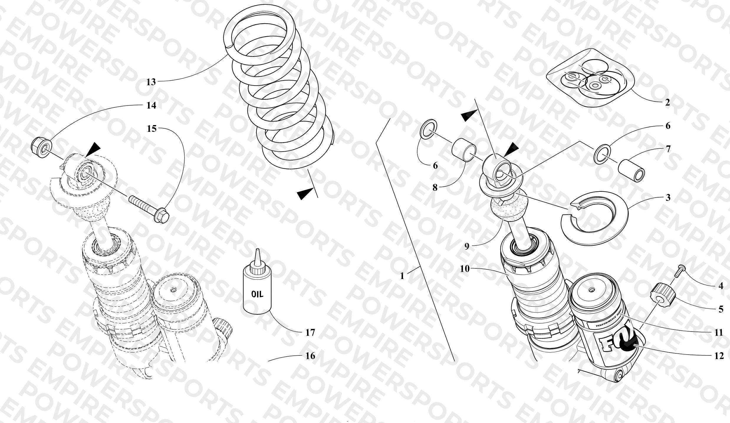 REAR SUSPENSION FRONT ARM SHOCK ABSORBER