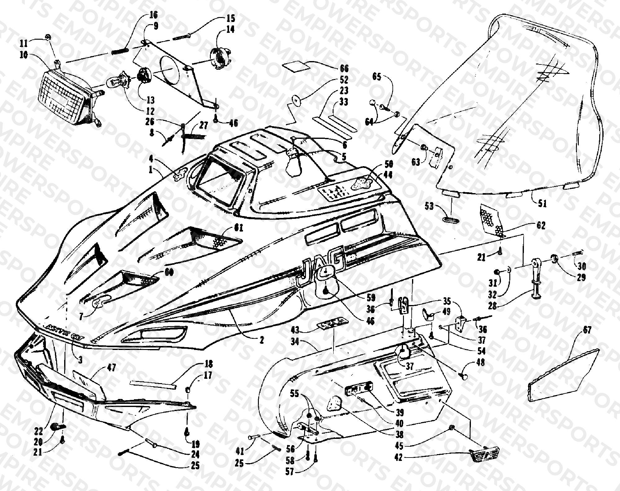 HOOD, HEADLIGHT, AND SIDE PODS