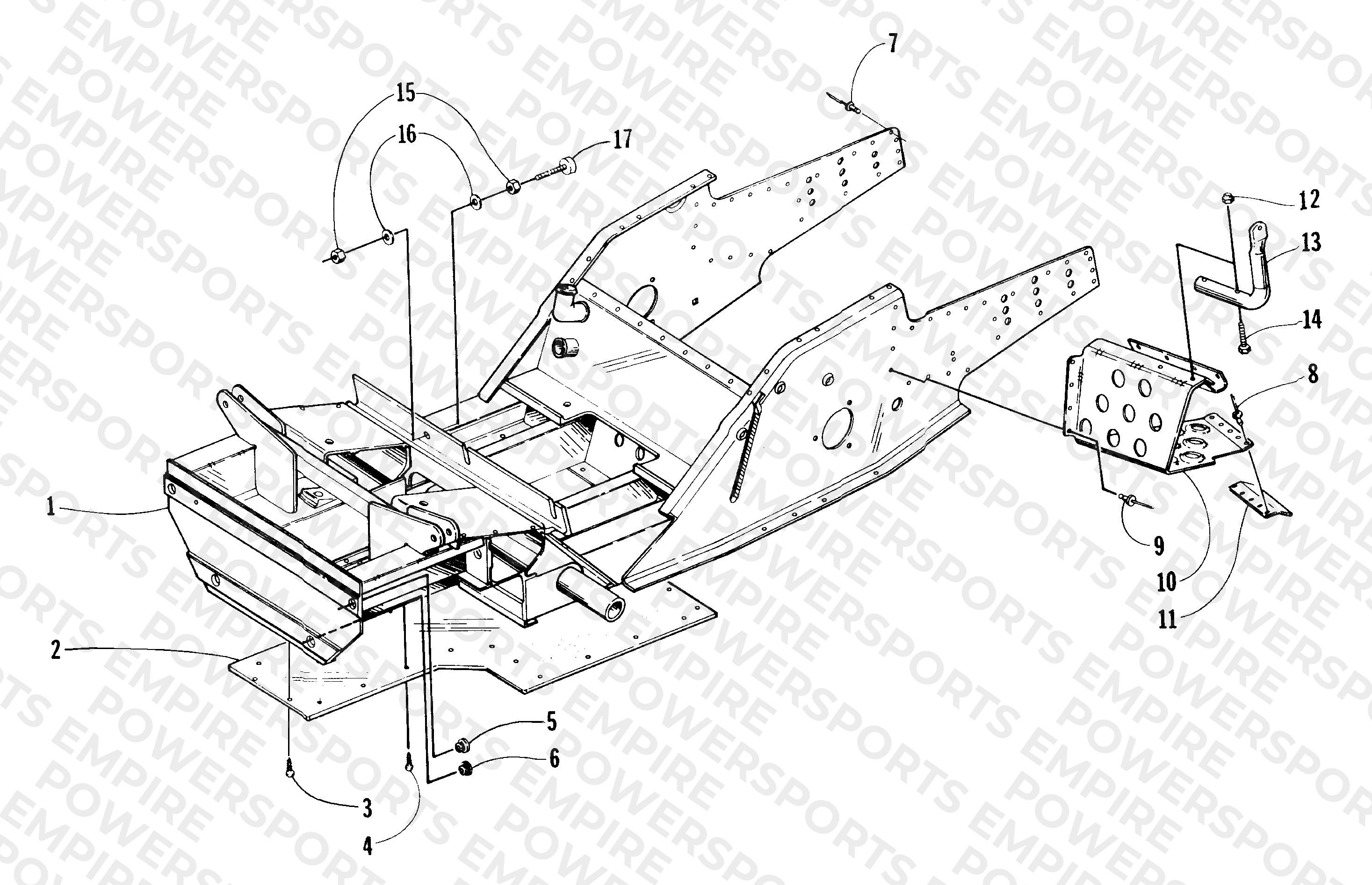 FRONT FRAME AND FOOTREST ASSEMBLY