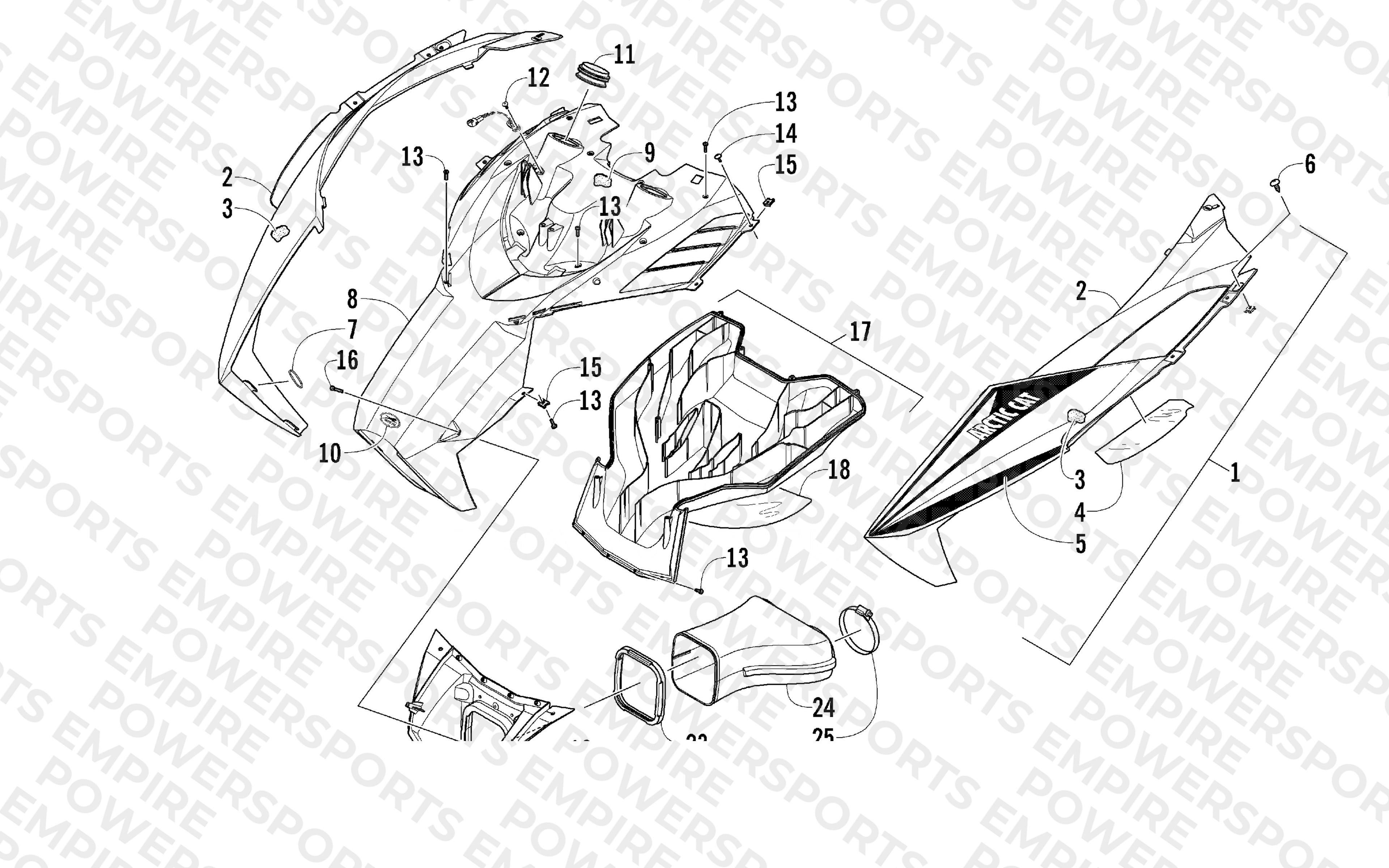 HOOD AND AIR INTAKE ASSEMBLY