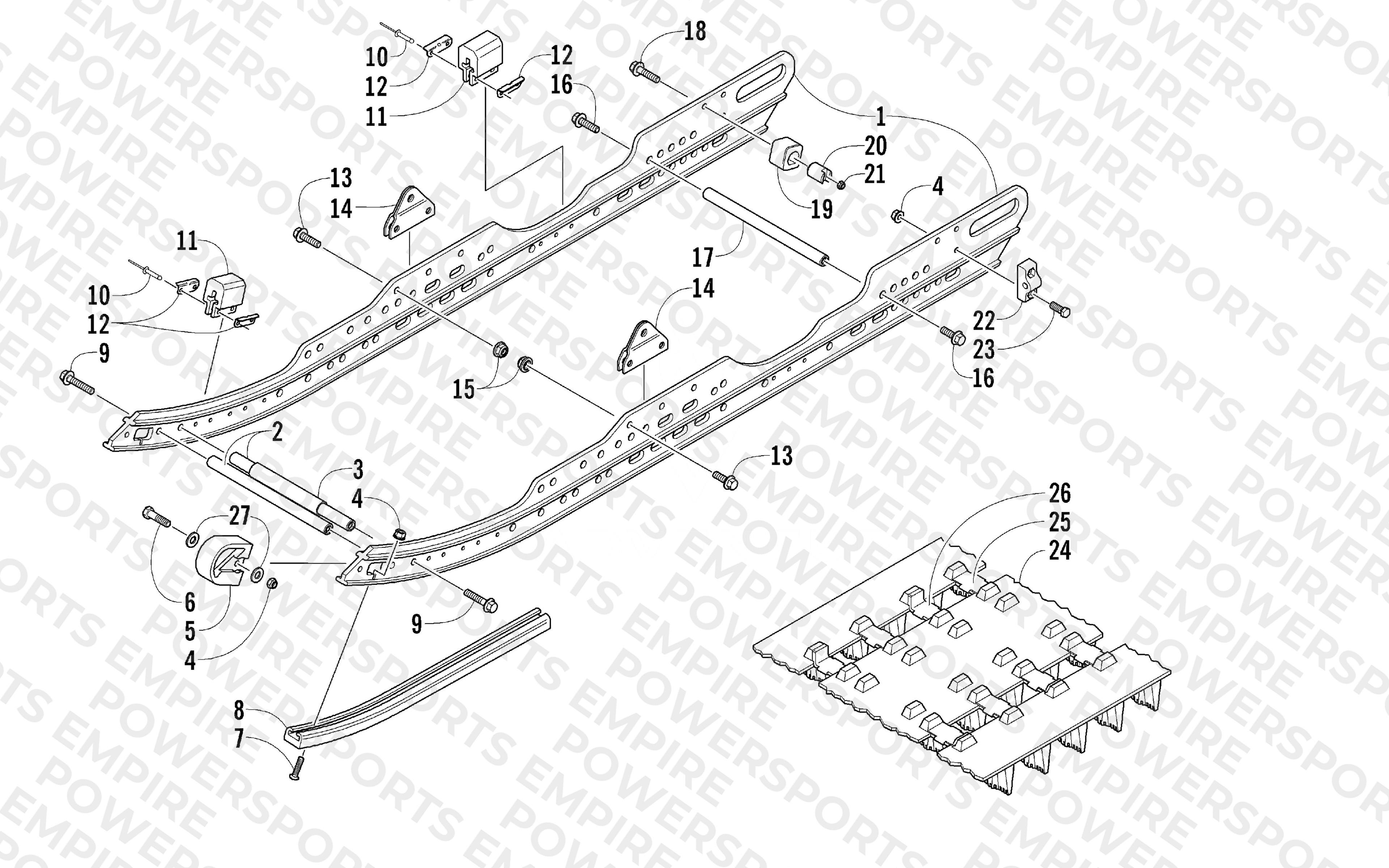 SLIDE RAIL AND TRACK ASSEMBLY