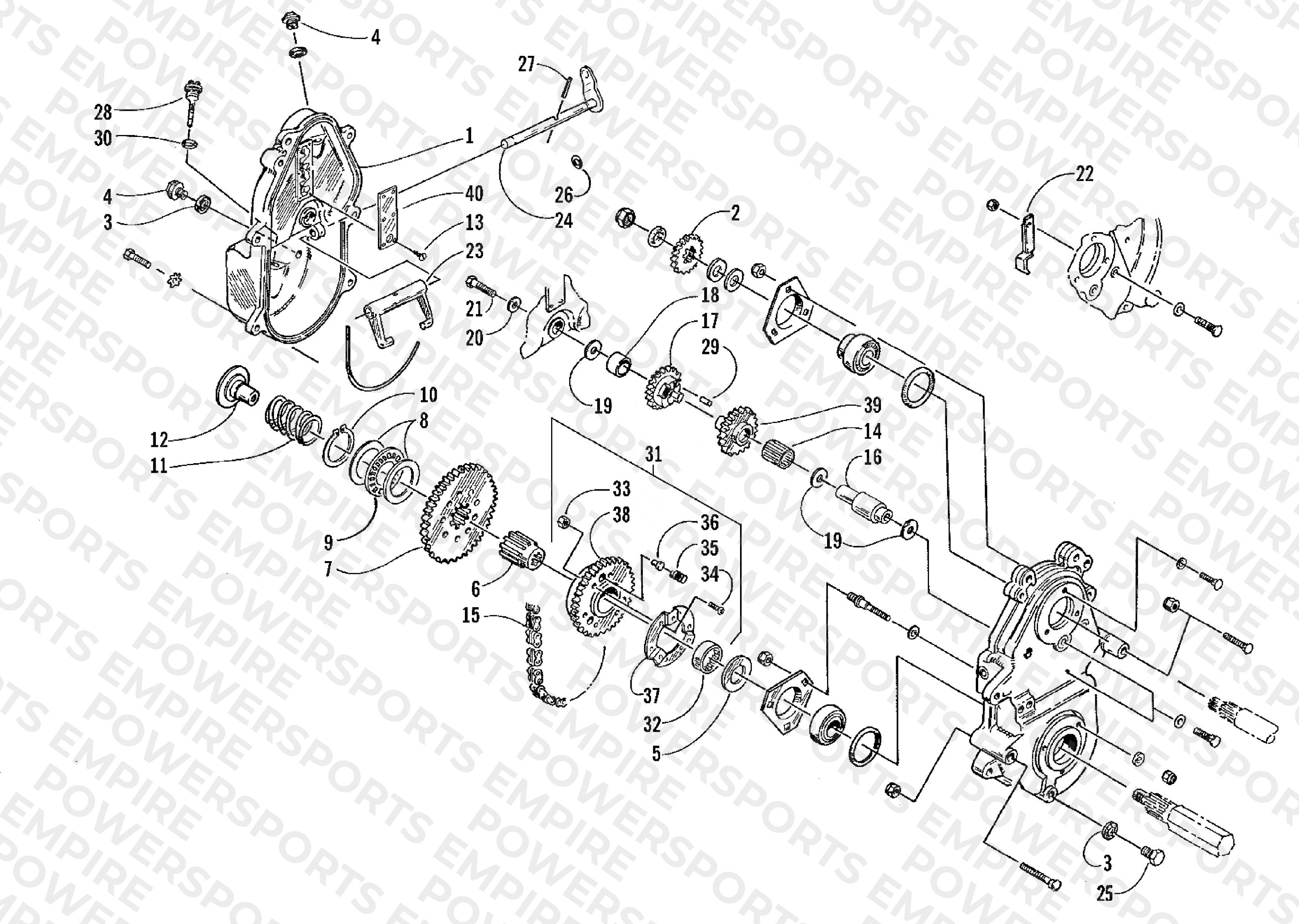 DRIVE/REVERSE DROPCASE ASSEMBLY