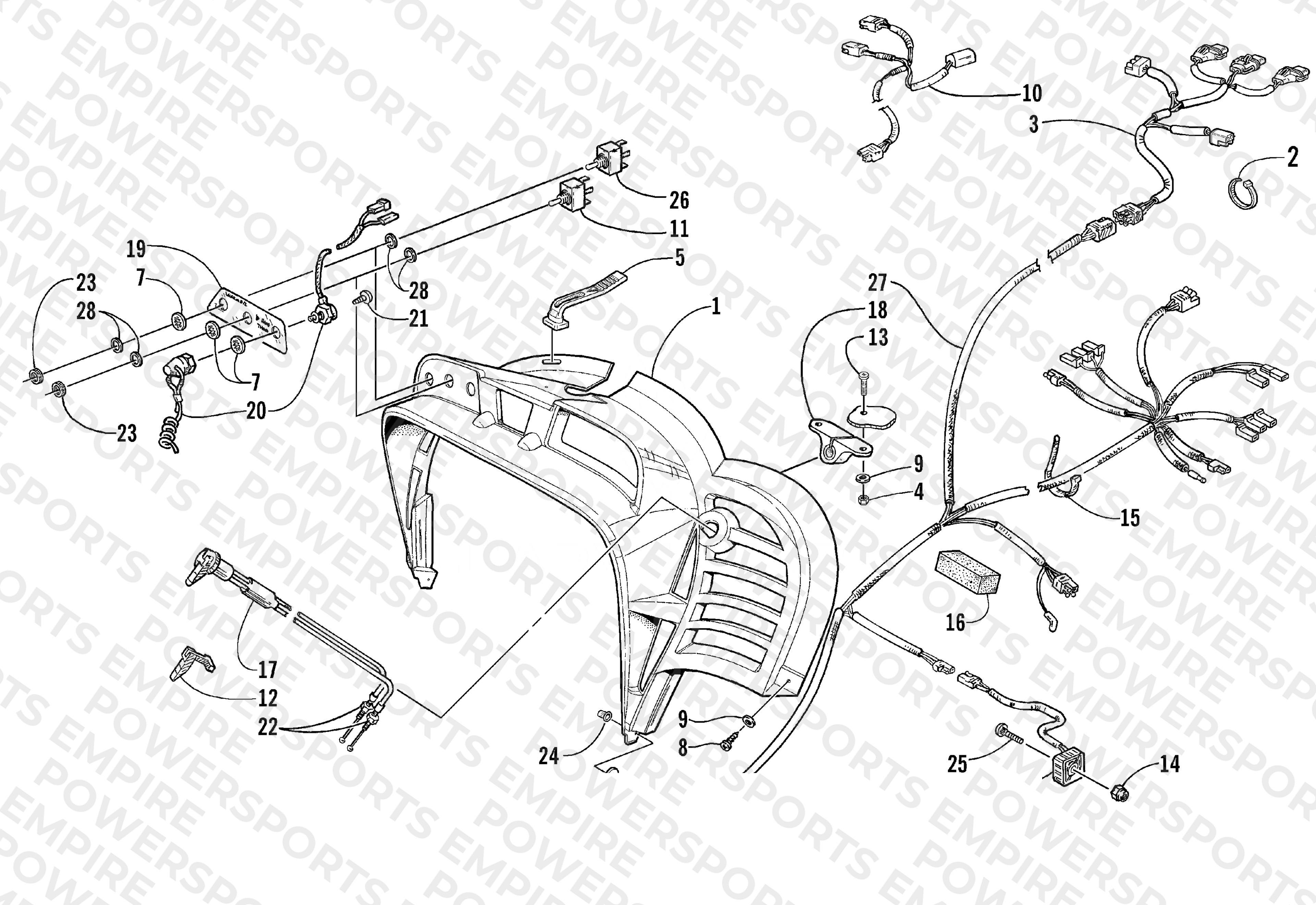 CONSOLE, SWITCHES, AND WIRING ASSEMBLIES