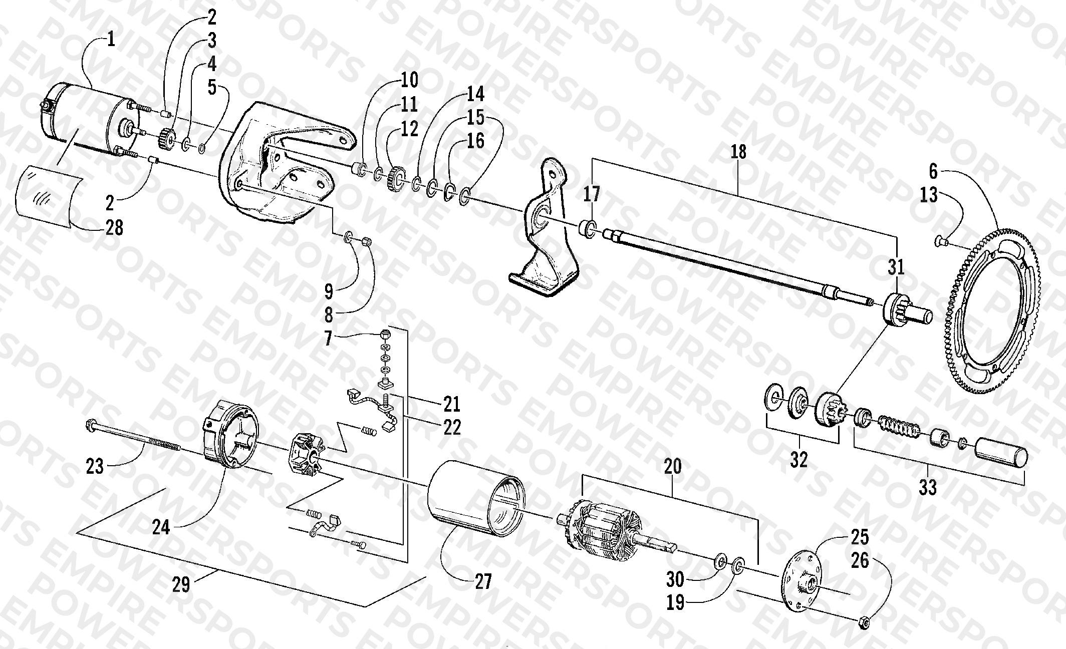ELECTRIC START - STARTER MOTOR ASSEMBLY