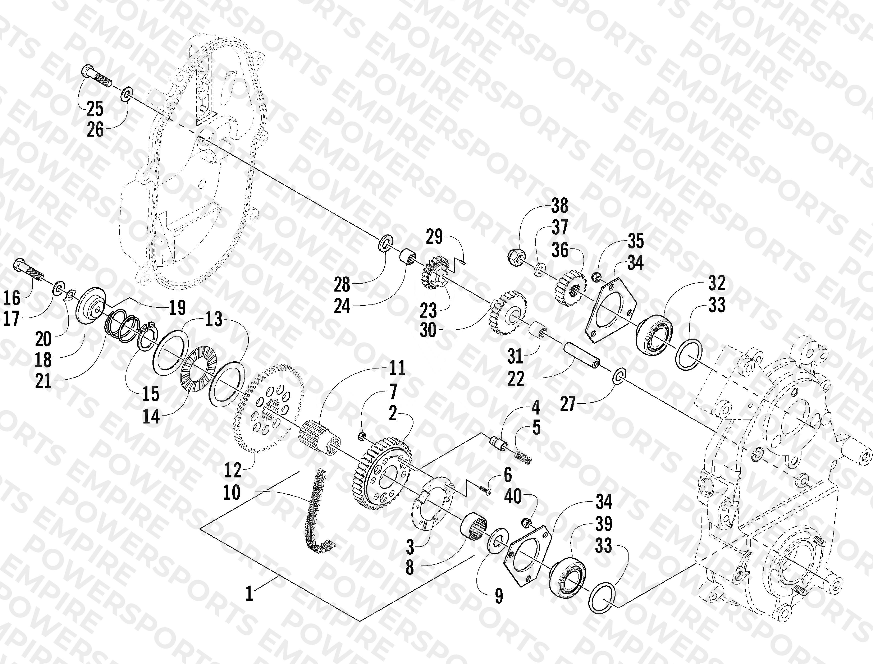 DRIVE/REVERSE DROPCASE ASSEMBLY