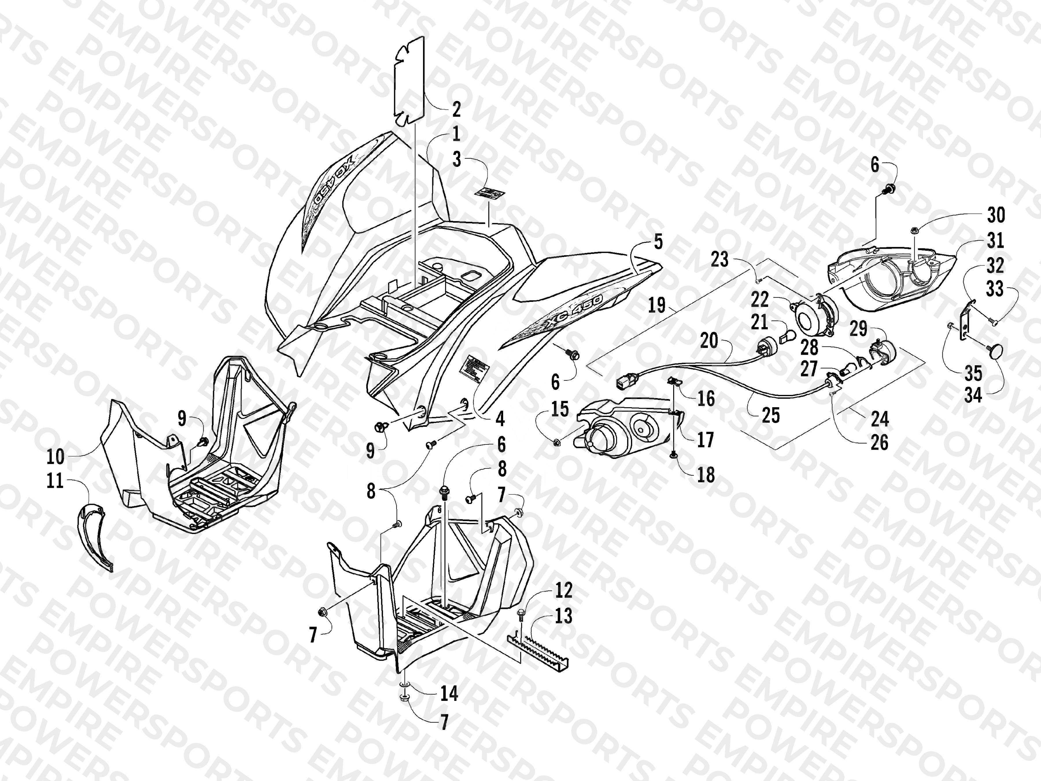 REAR BODY AND TAILLIGHT ASSEMBLY