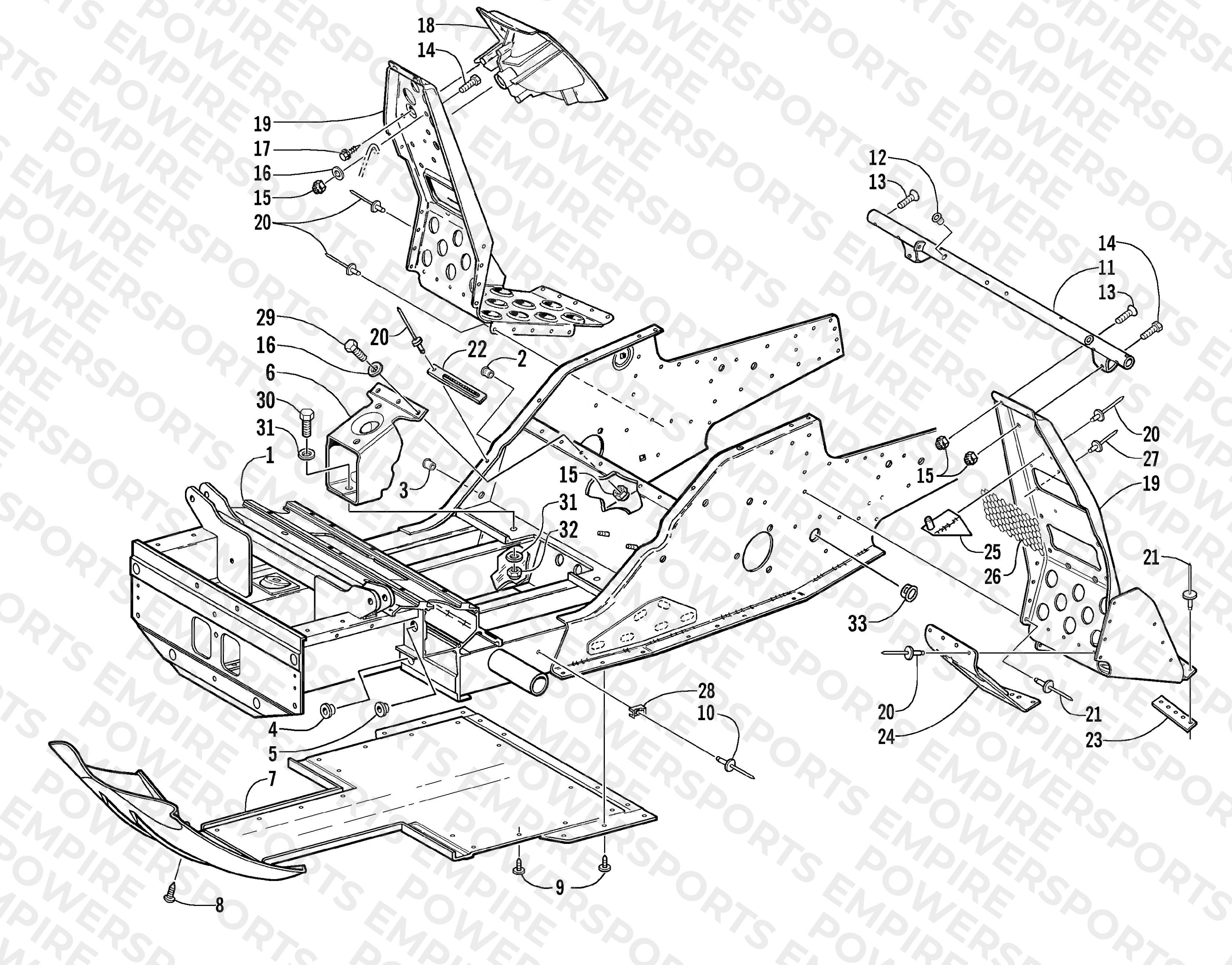 FRONT FRAME AND FOOTREST ASSEMBLY
