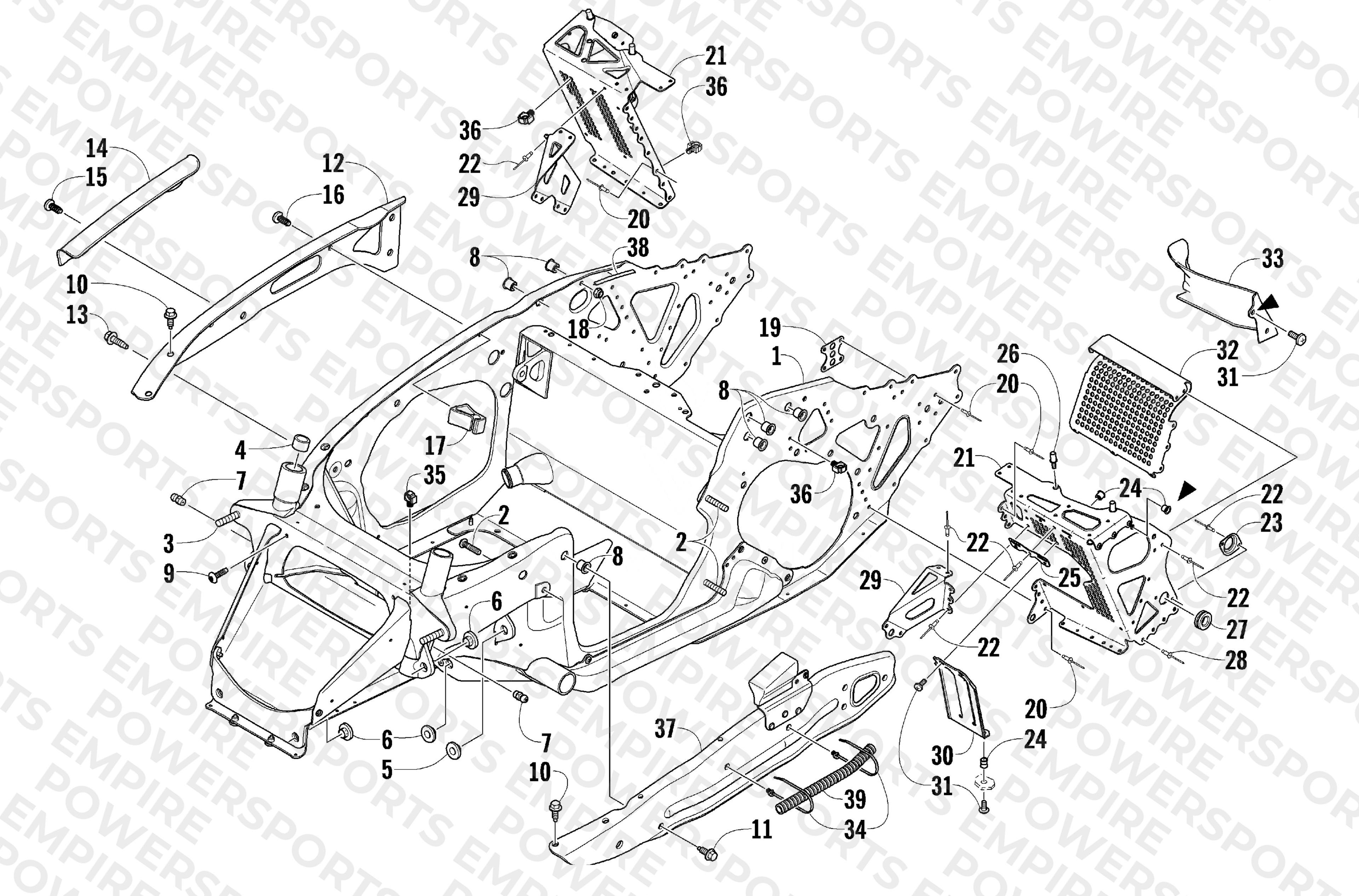 FRONT FRAME AND FOOTREST ASSEMBLY