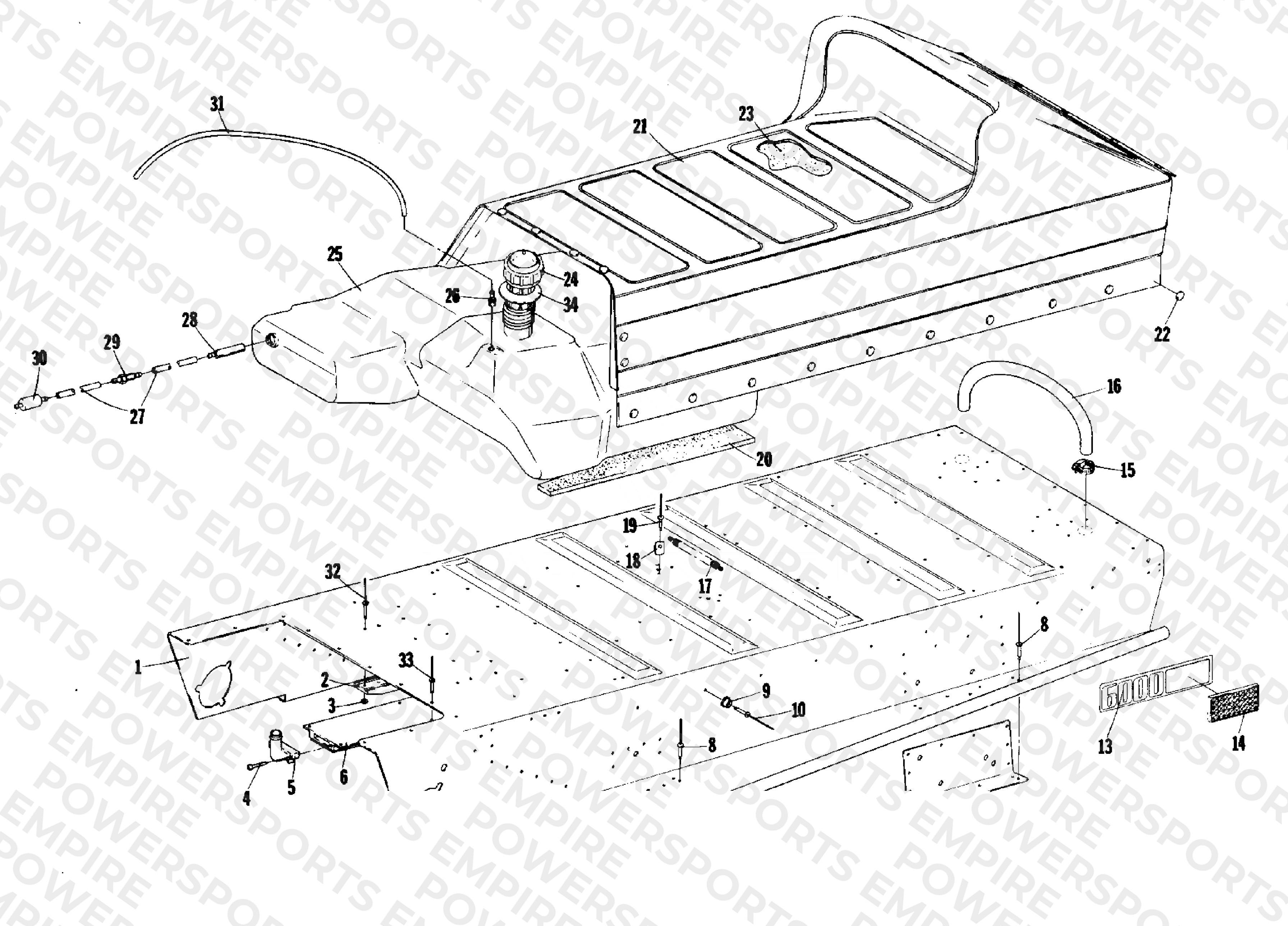 TUNNEL, GAS TANK AND SEAT