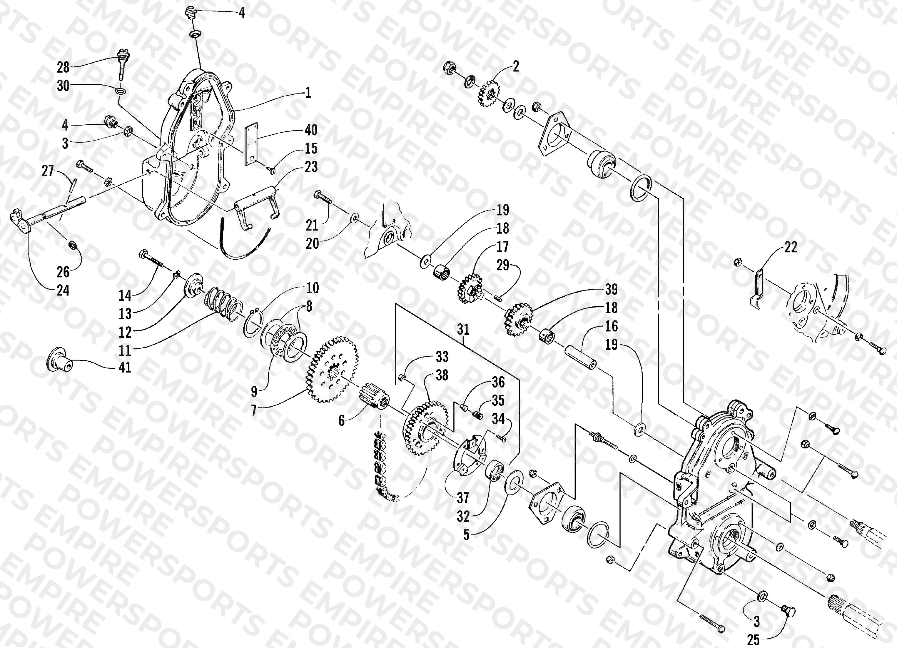 DRIVE/REVERSE DROPCASE ASSEMBLY